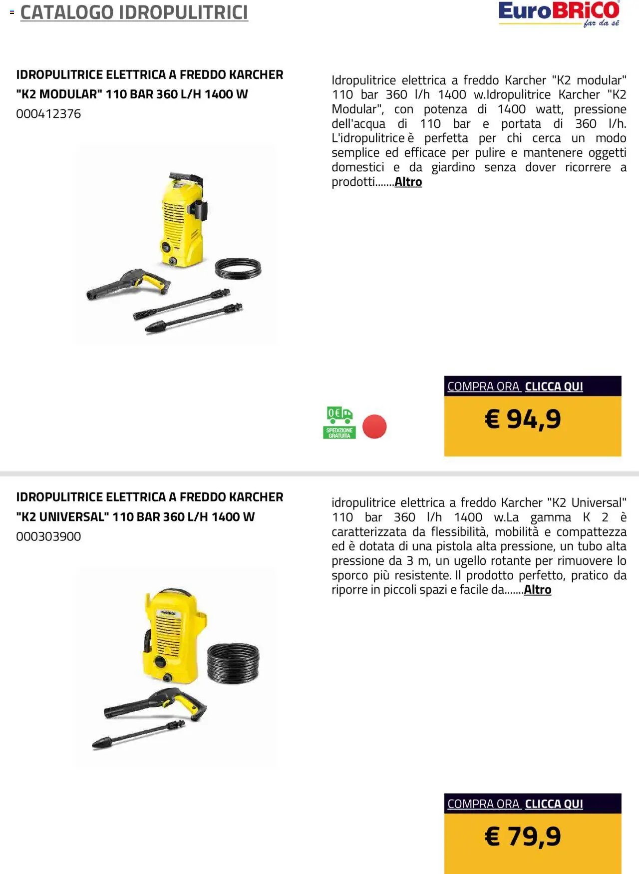 Eurobrico Idropulitrici catalogo