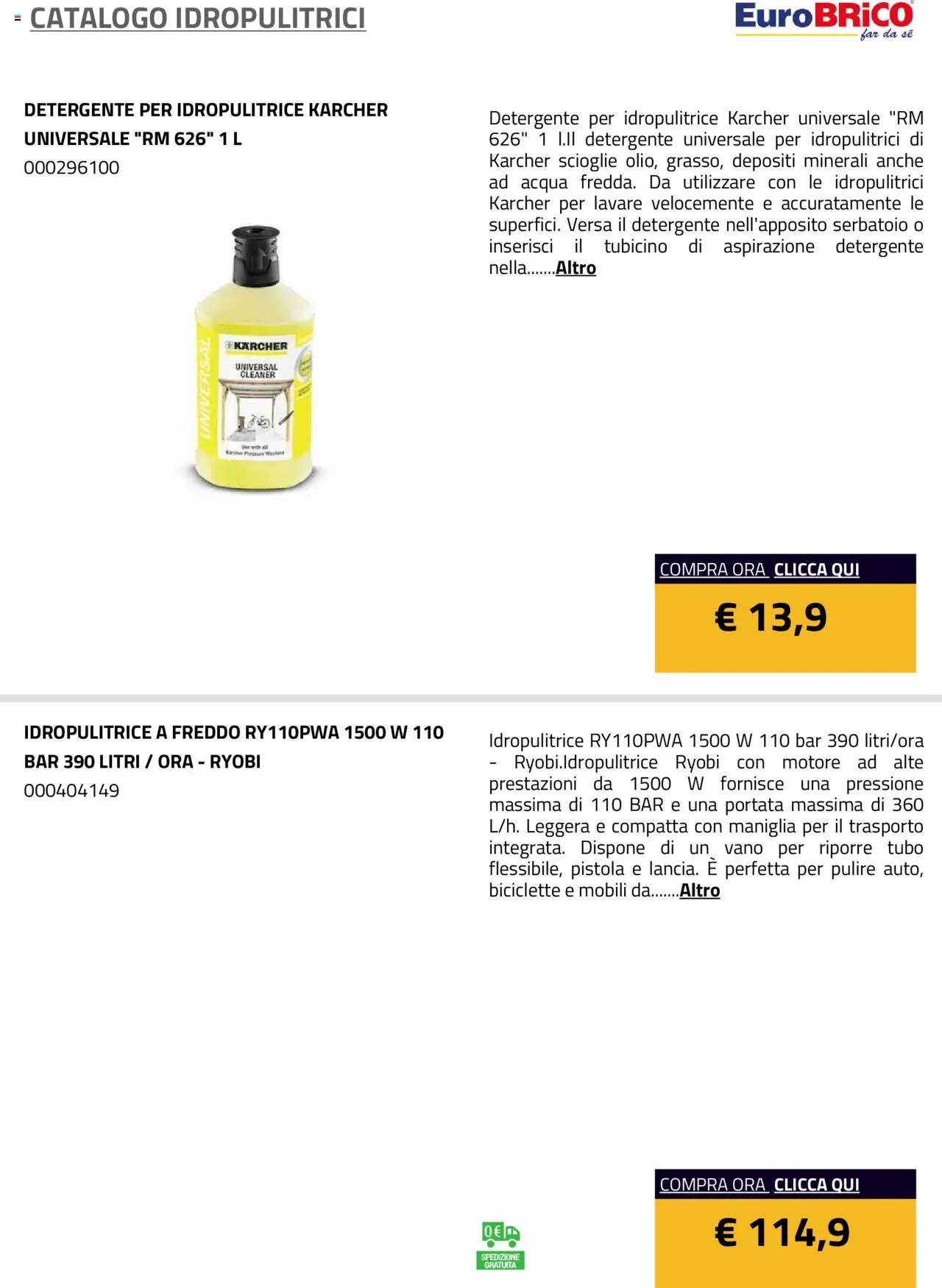 Eurobrico Idropulitrici catalogo