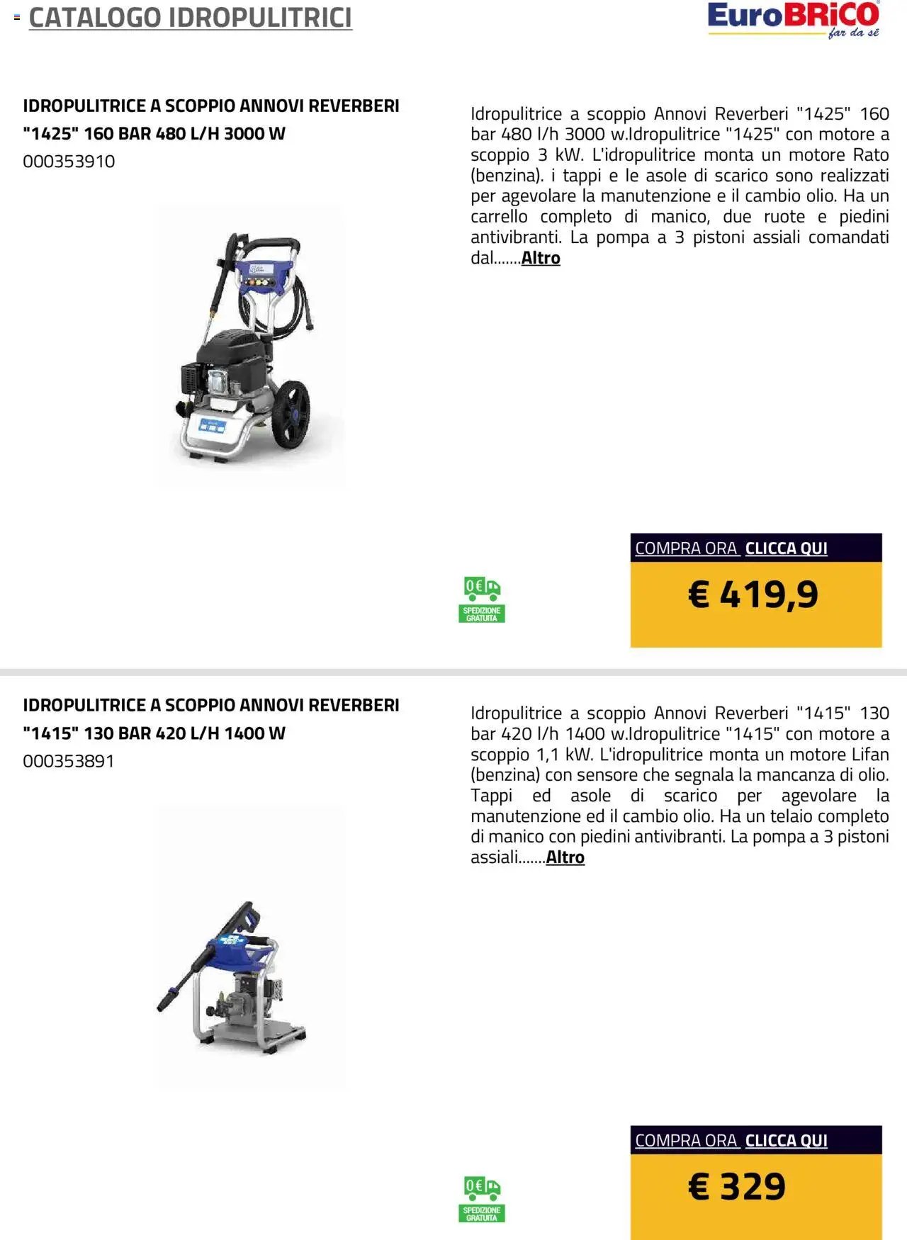 Eurobrico Idropulitrici catalogo