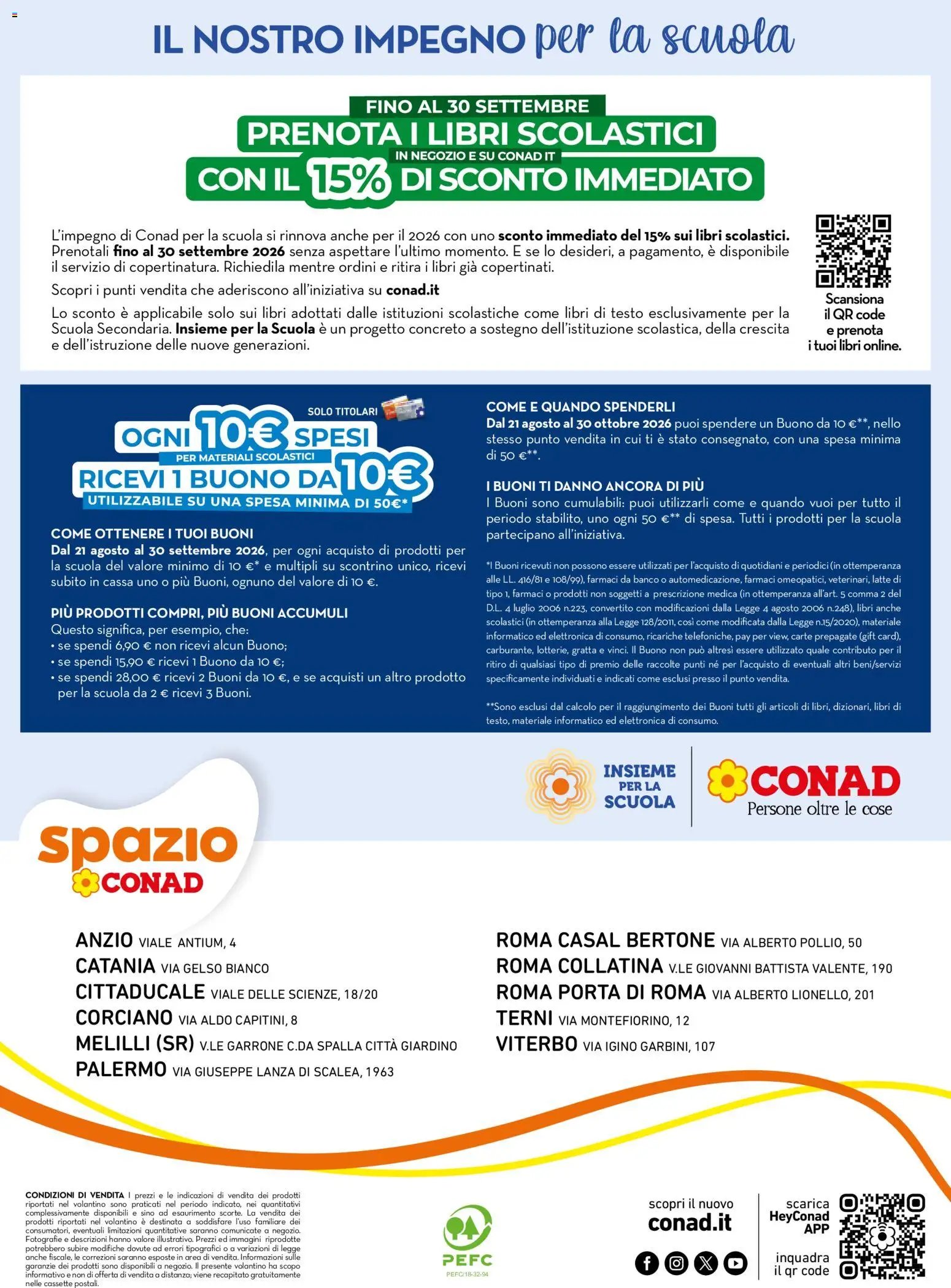 Spazio Conad volantino Scuola 2026
