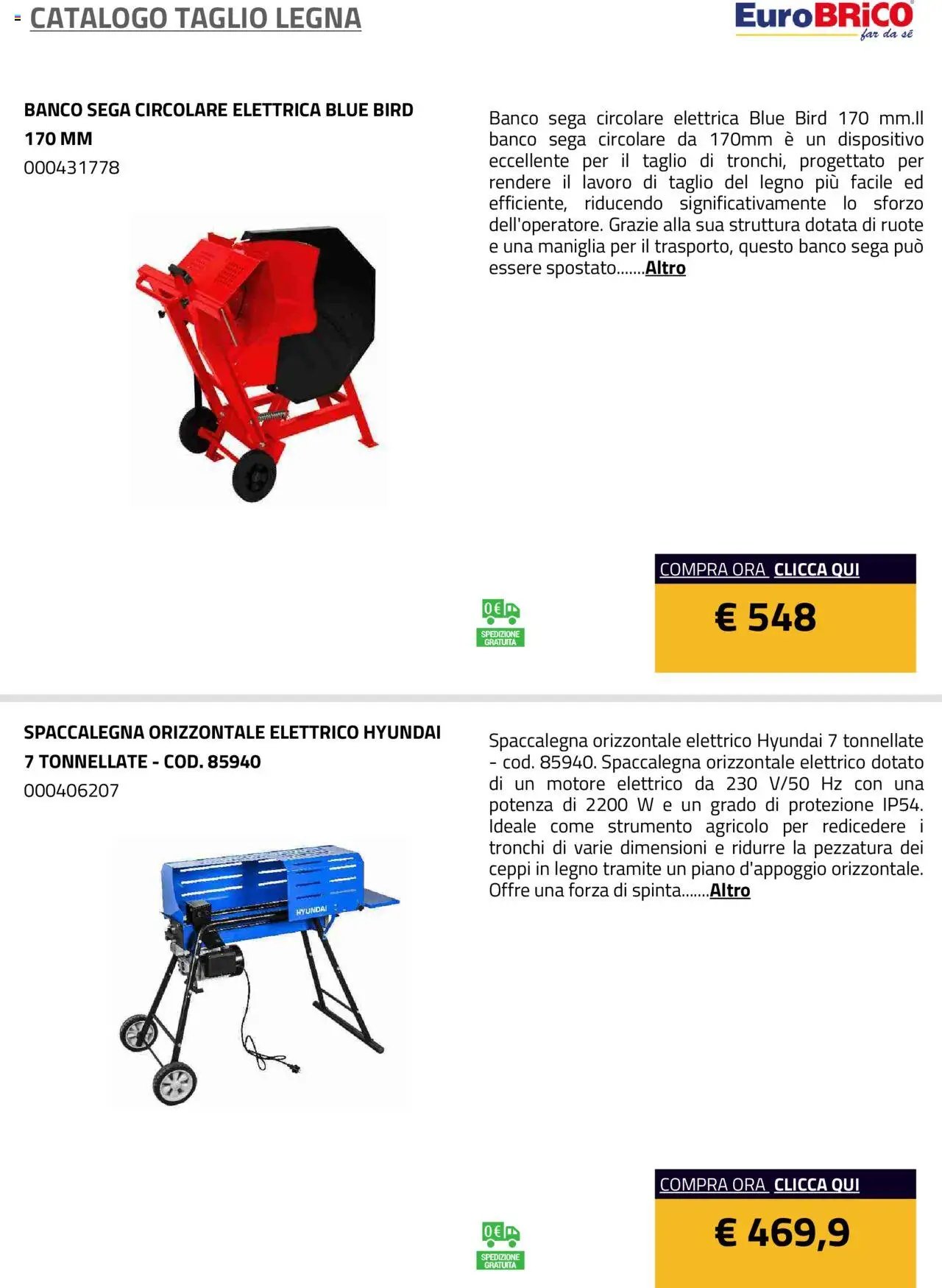 Eurobrico Taglio Legna catalogo