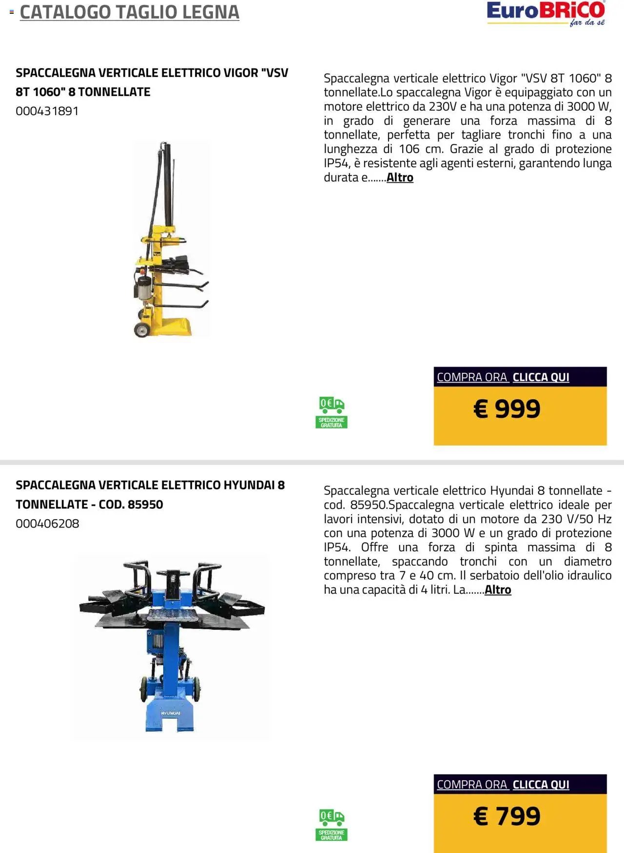 Eurobrico Taglio Legna catalogo