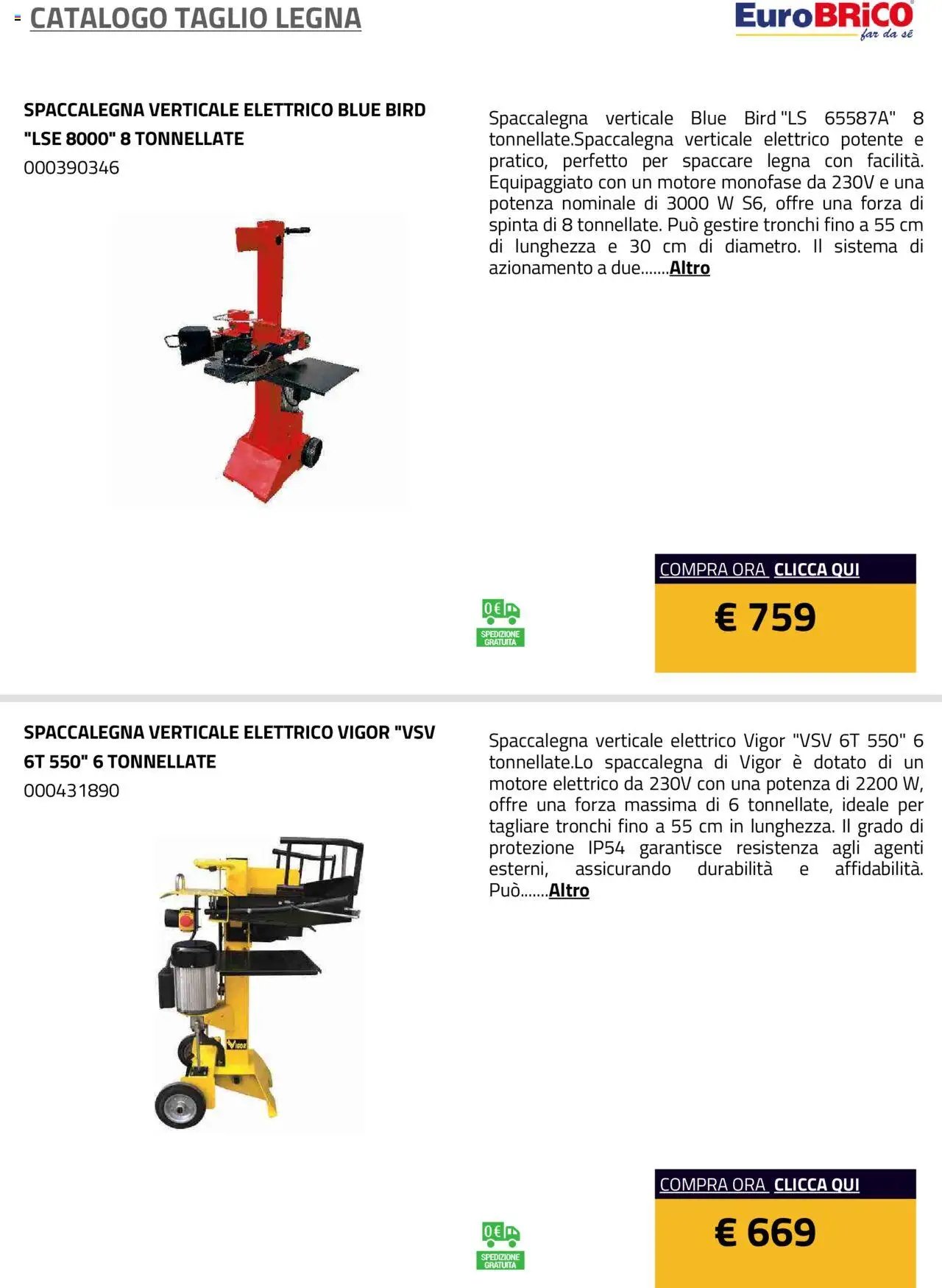 Eurobrico Taglio Legna catalogo