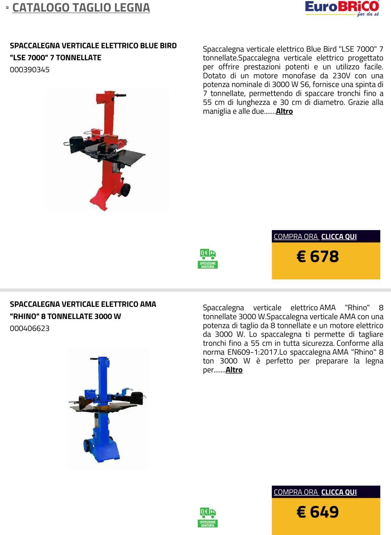 Eurobrico Taglio Legna catalogo