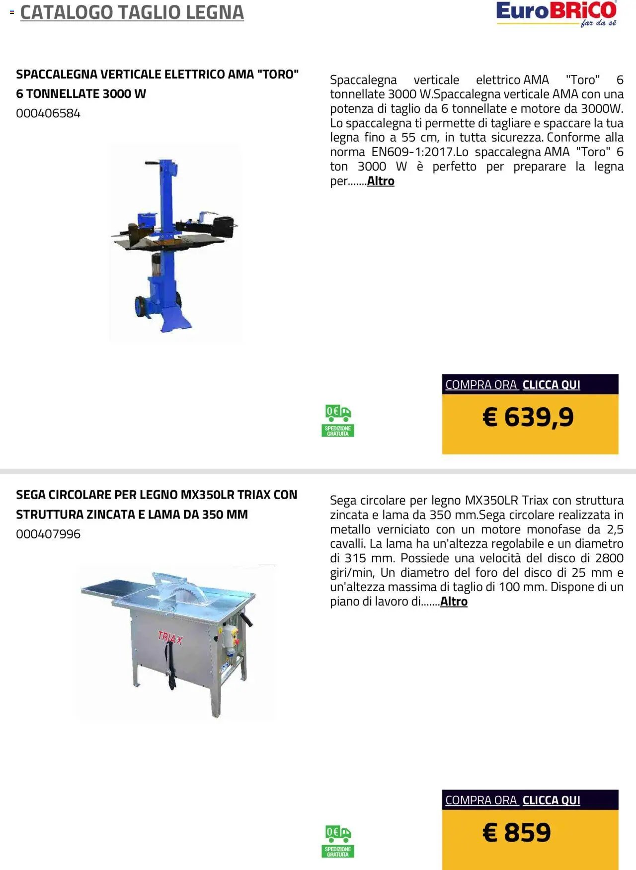Eurobrico Taglio Legna catalogo