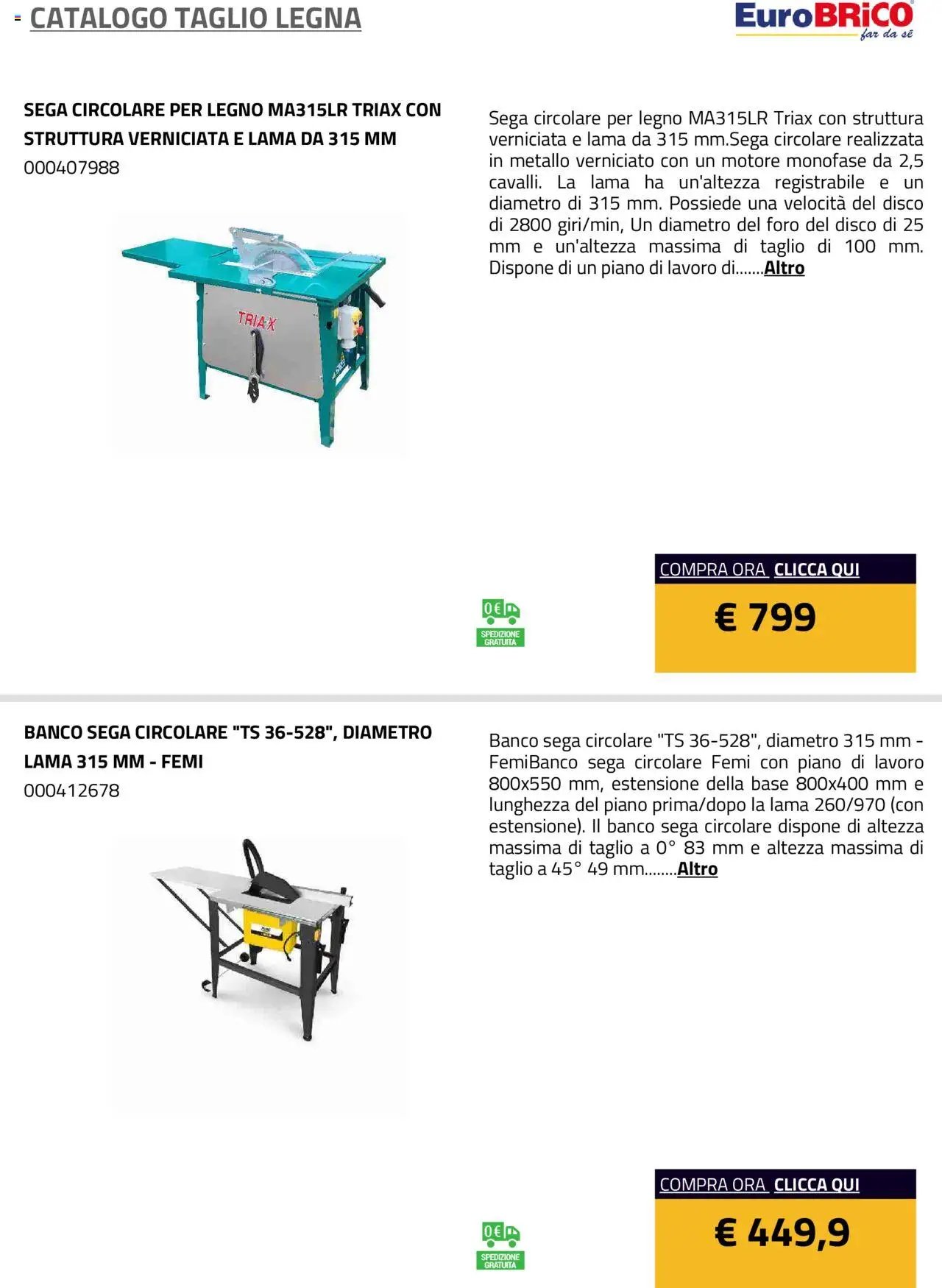 Eurobrico Taglio Legna catalogo