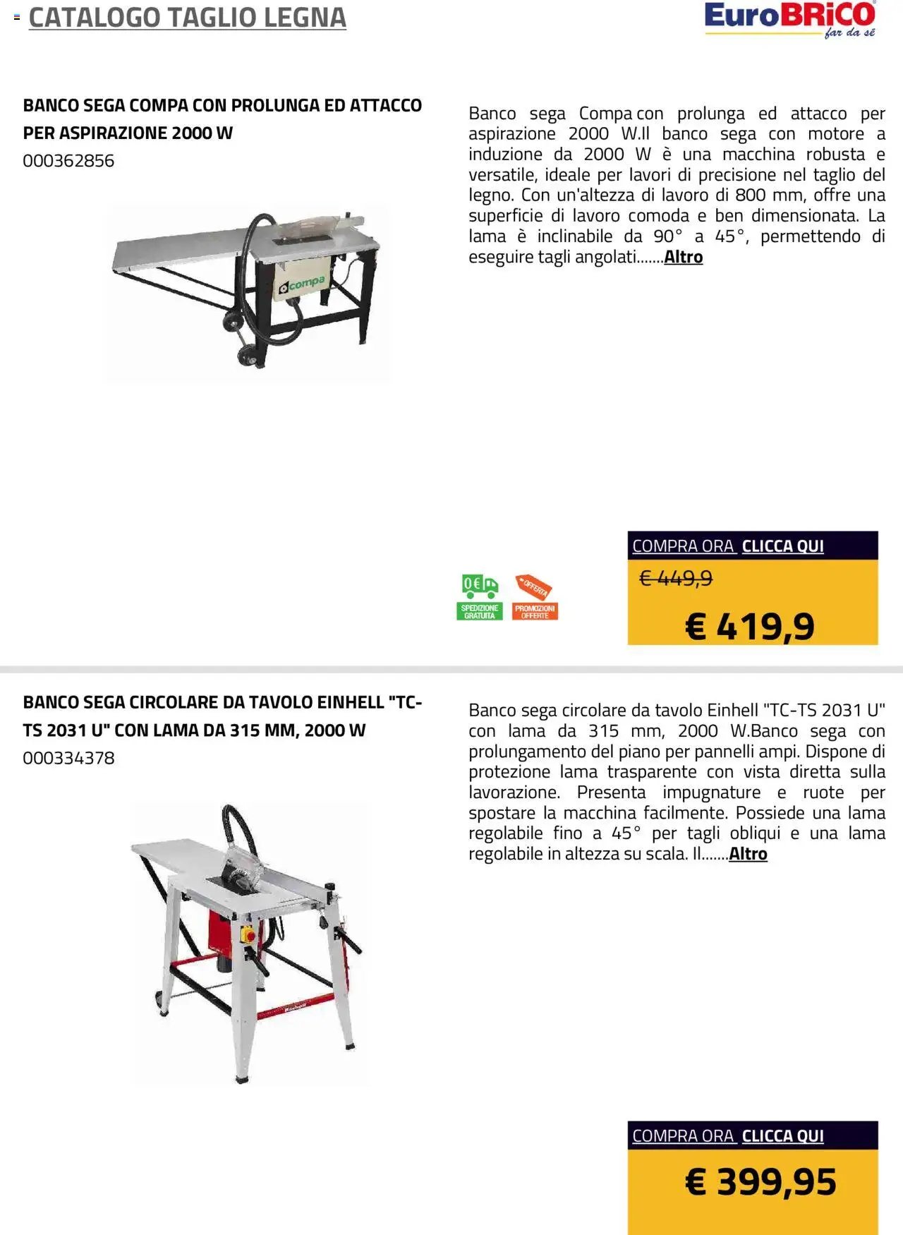 Eurobrico Taglio Legna catalogo