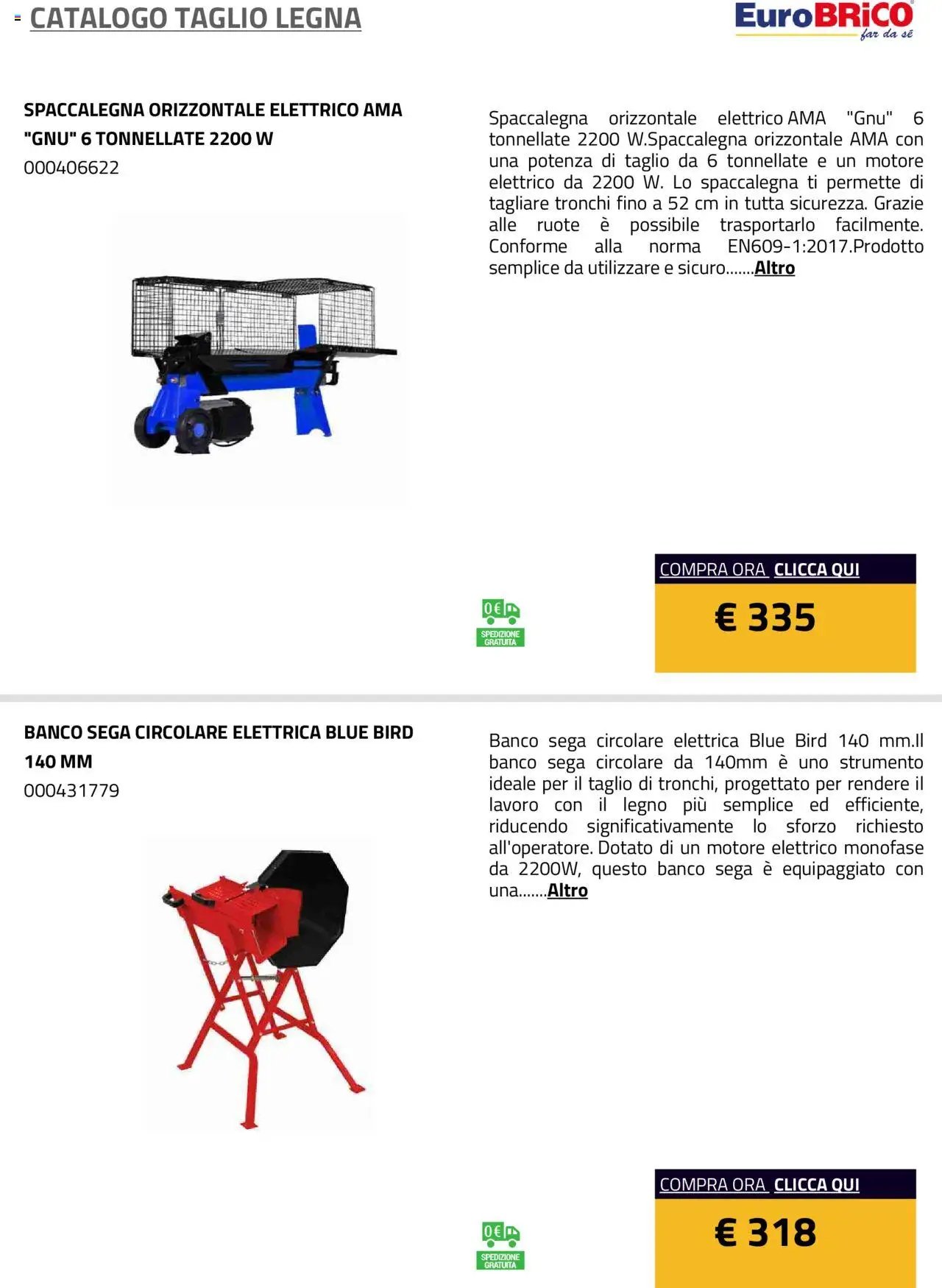 Eurobrico Taglio Legna catalogo