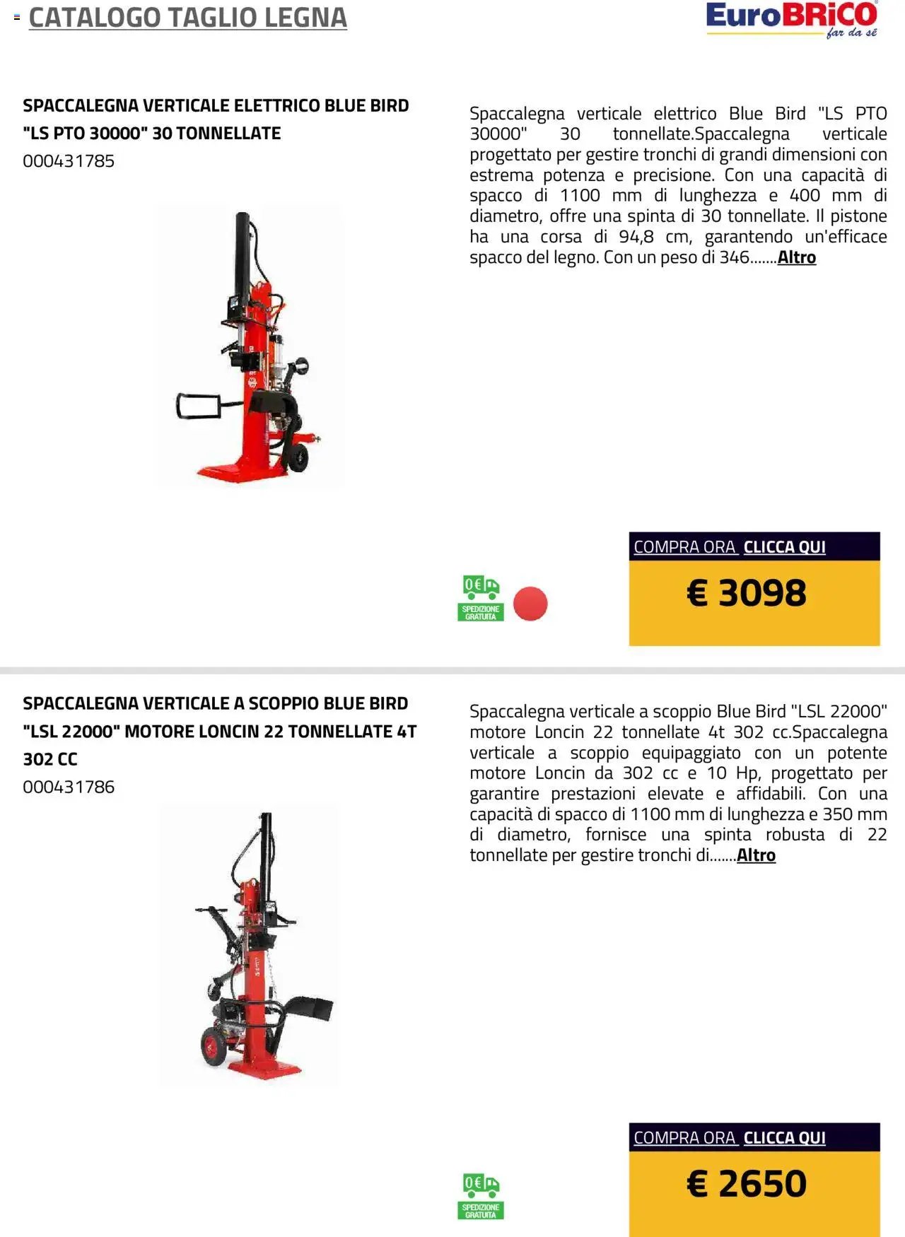 Eurobrico Taglio Legna catalogo