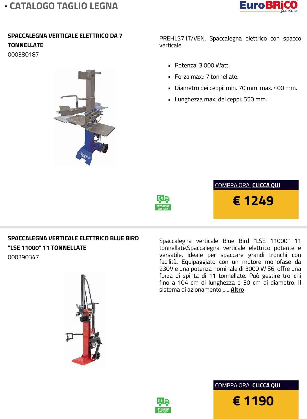 Eurobrico Taglio Legna catalogo