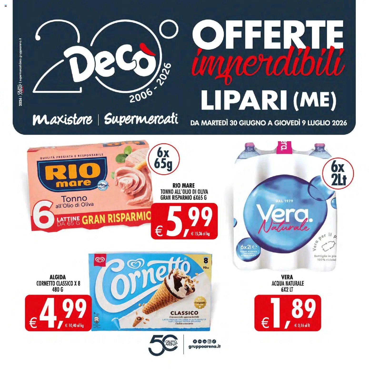 Decò volantino Maxistore, Supermercati Lipari