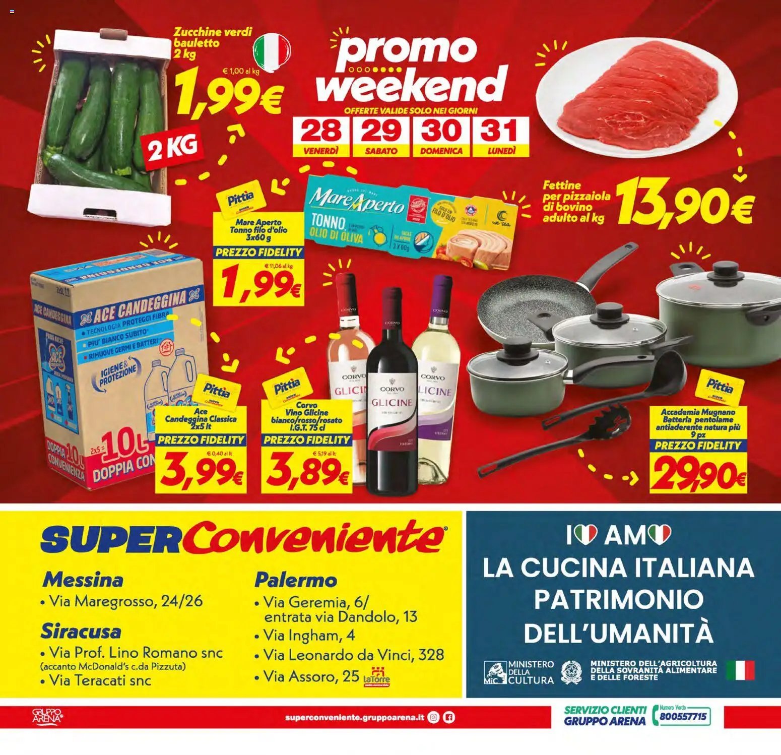 SuperConveniente volantino Messina, Siracusa, Palermo