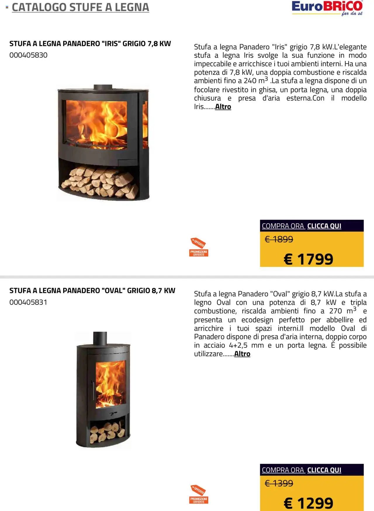 Eurobrico Stufe a Legna catalogo