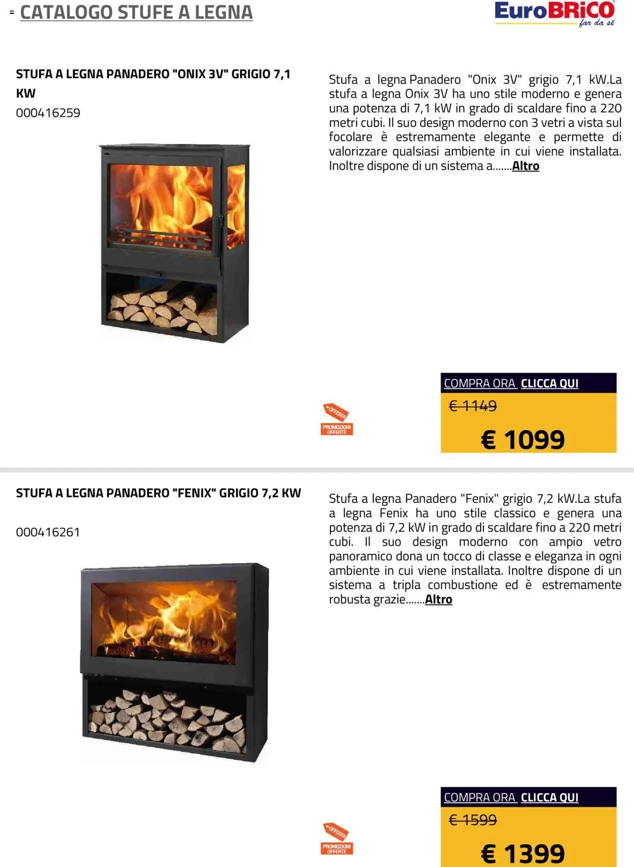 Eurobrico Stufe a Legna catalogo