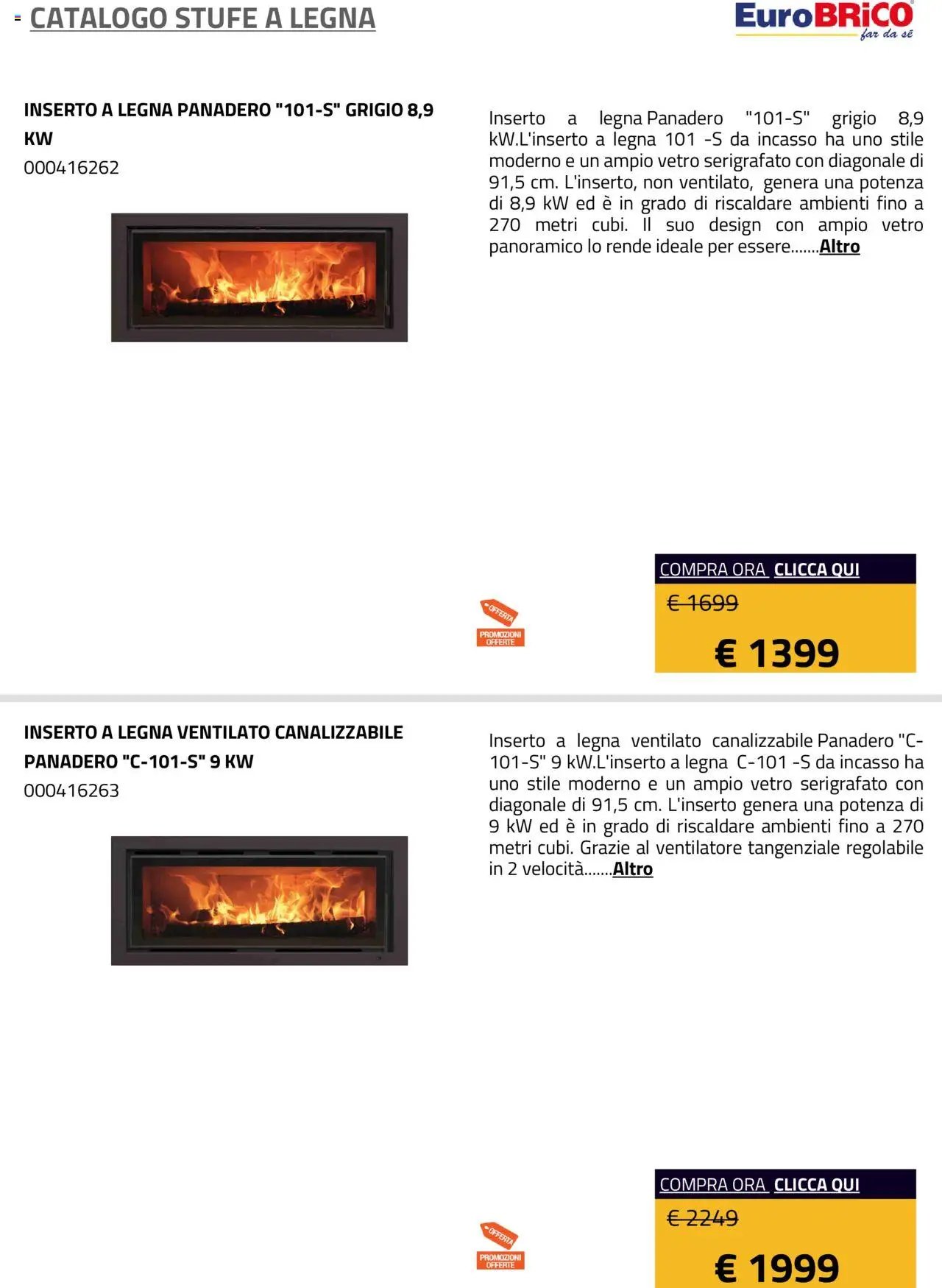 Eurobrico Stufe a Legna catalogo
