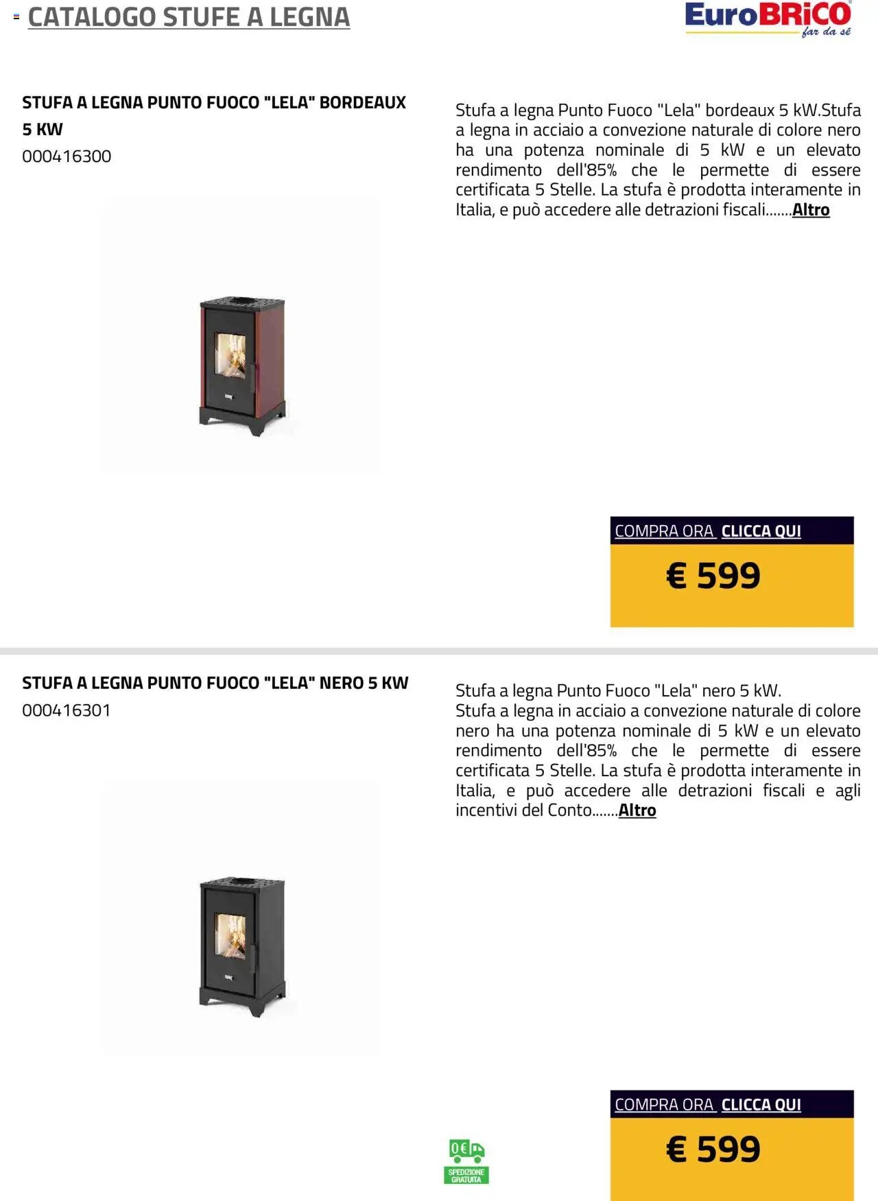 Eurobrico Stufe a Legna catalogo
