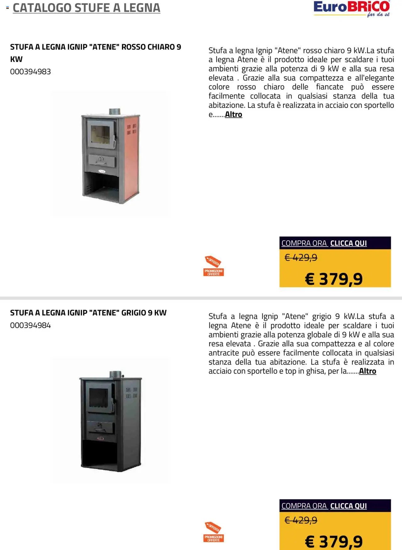 Eurobrico Stufe a Legna catalogo
