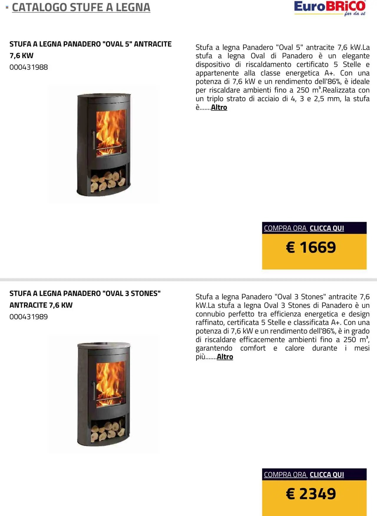 Eurobrico Stufe a Legna catalogo
