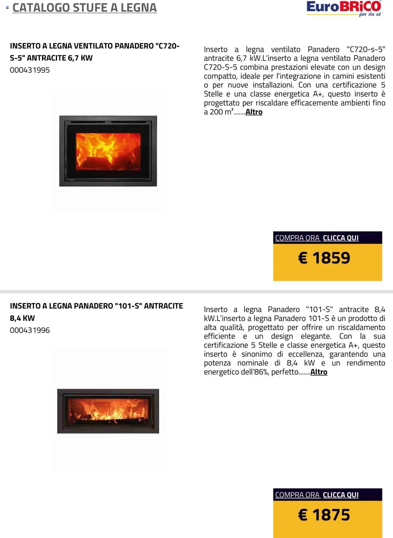 Eurobrico Stufe a Legna catalogo