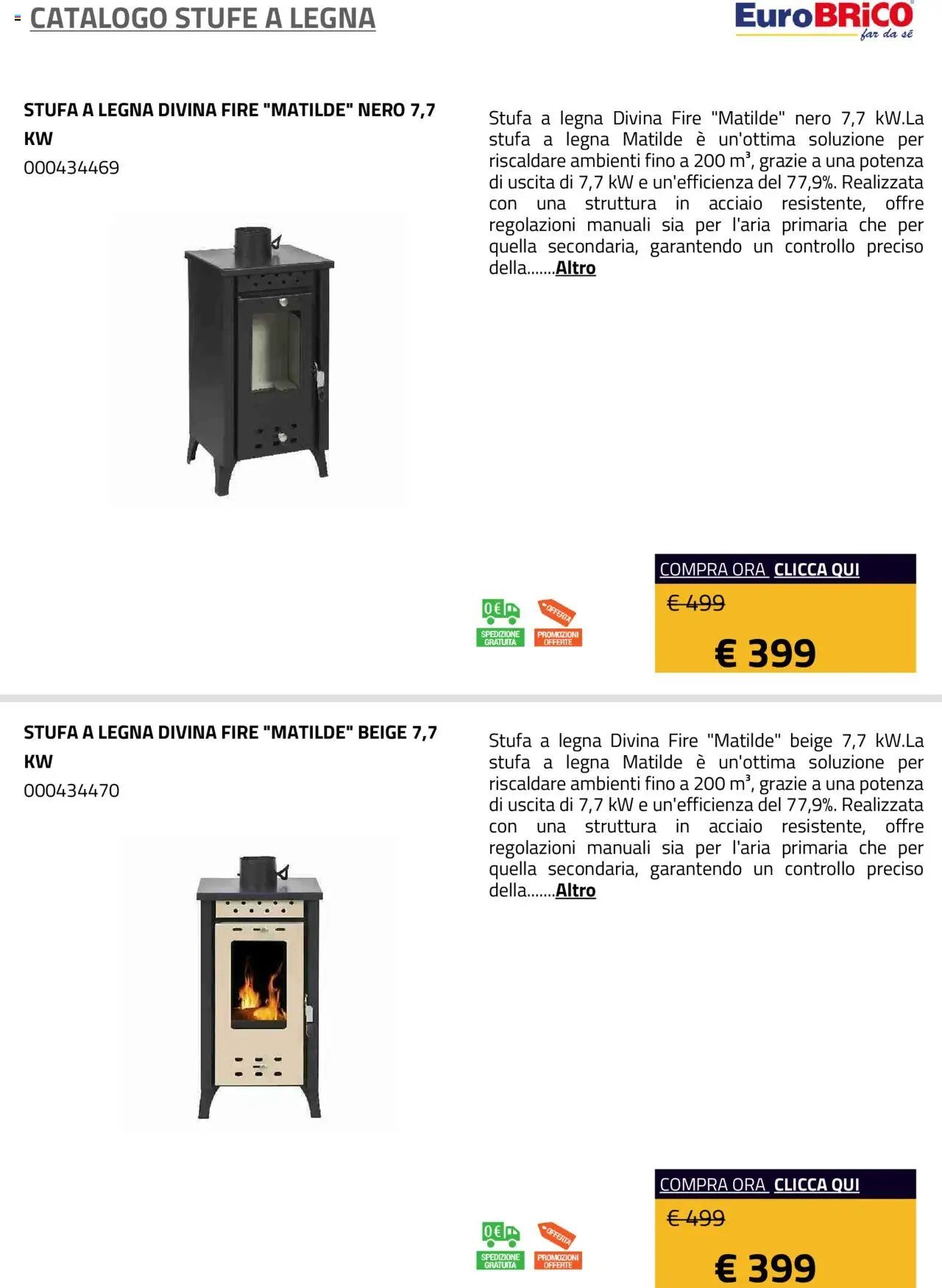 Eurobrico Stufe a Legna catalogo