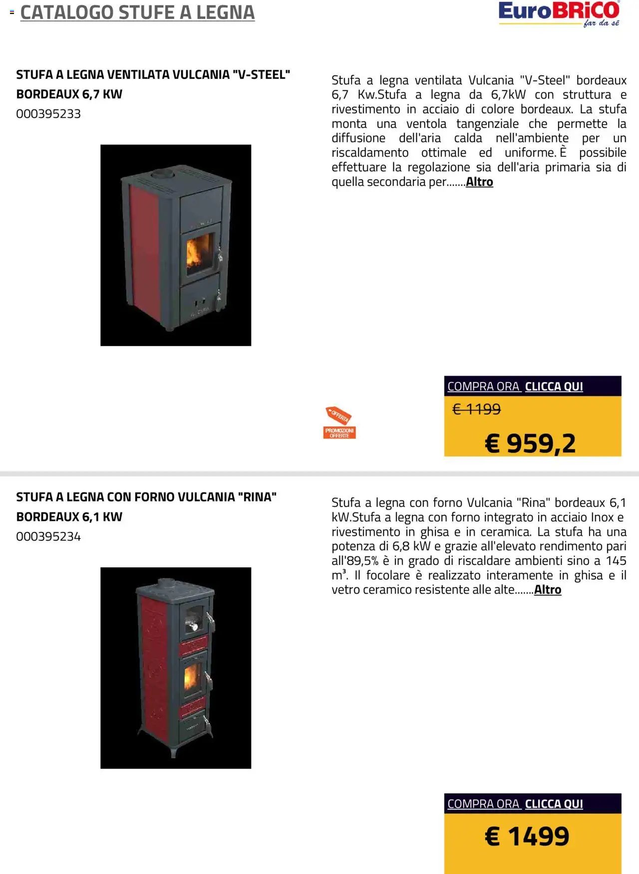 Eurobrico Stufe a Legna catalogo
