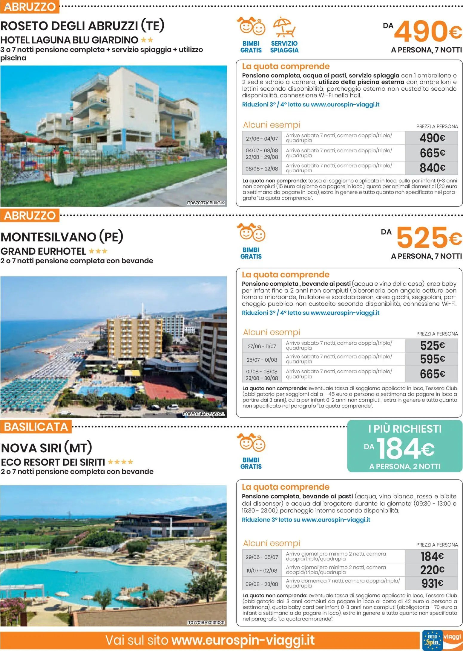 Eurospin volantino Viaggi Sud