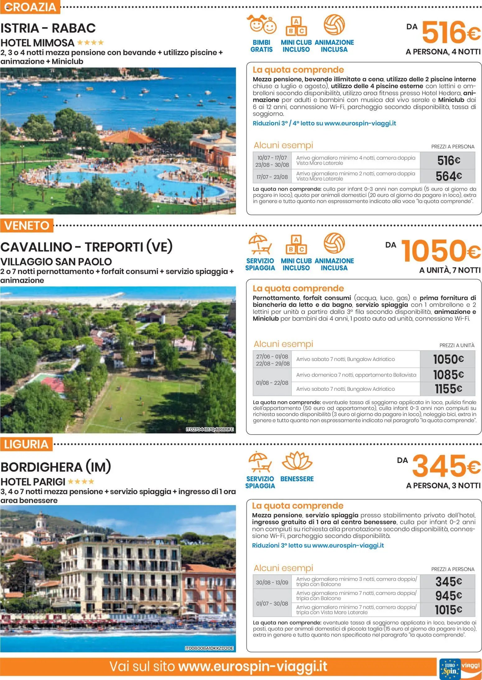 Eurospin volantino Viaggi Nord