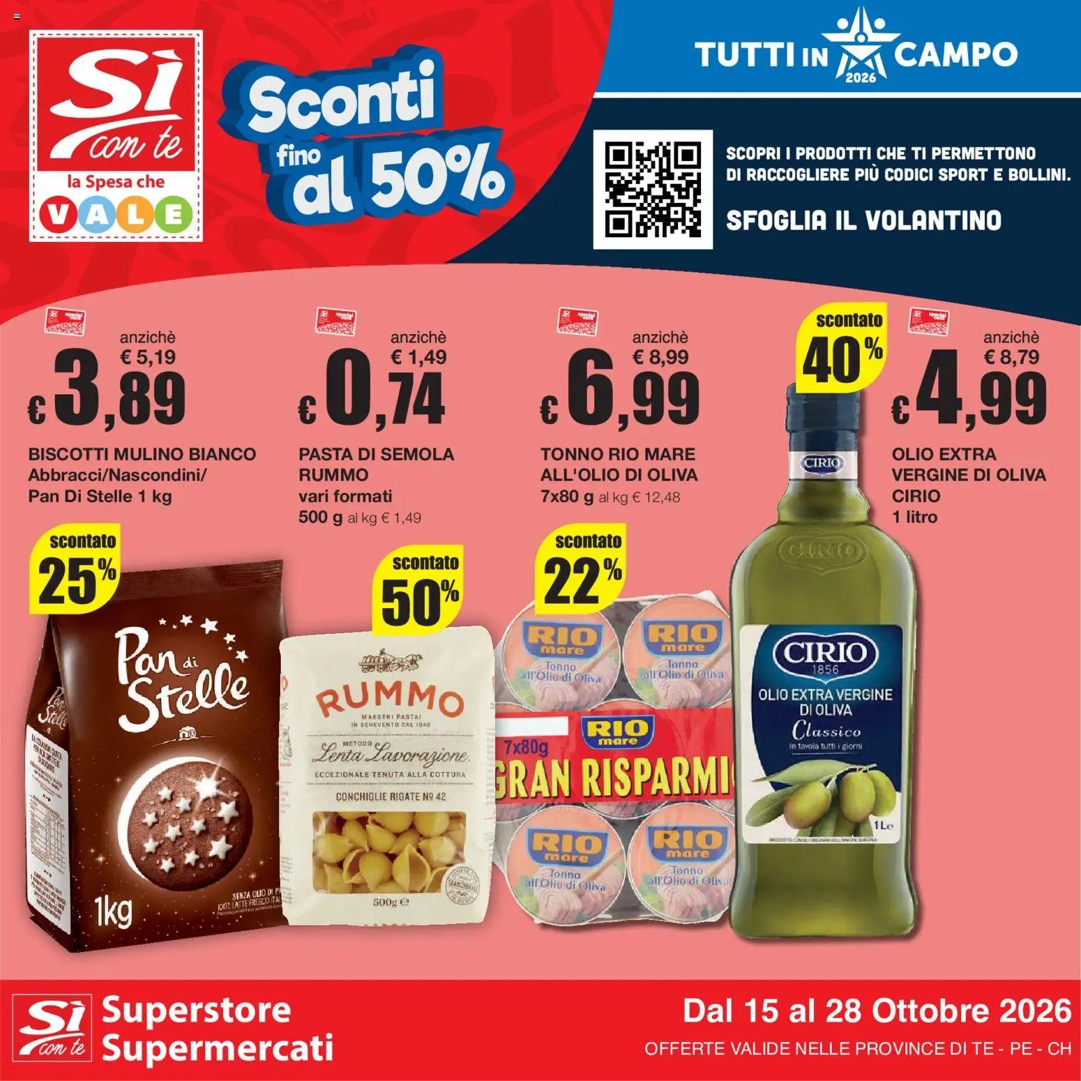 Sì con Te volantino Superstore, Supermercati