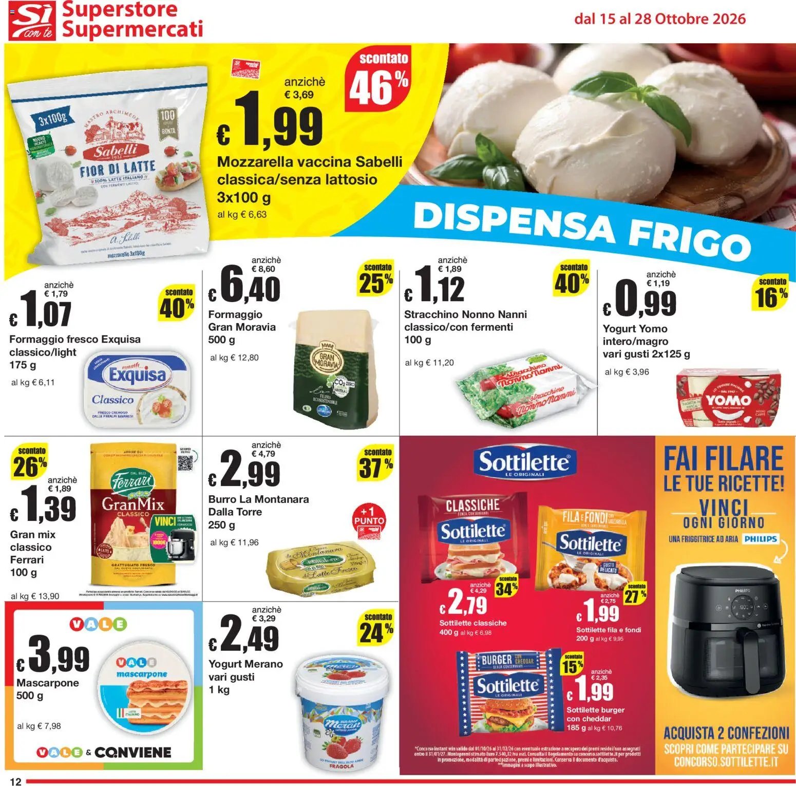 Sì con Te volantino Superstore, Supermercati