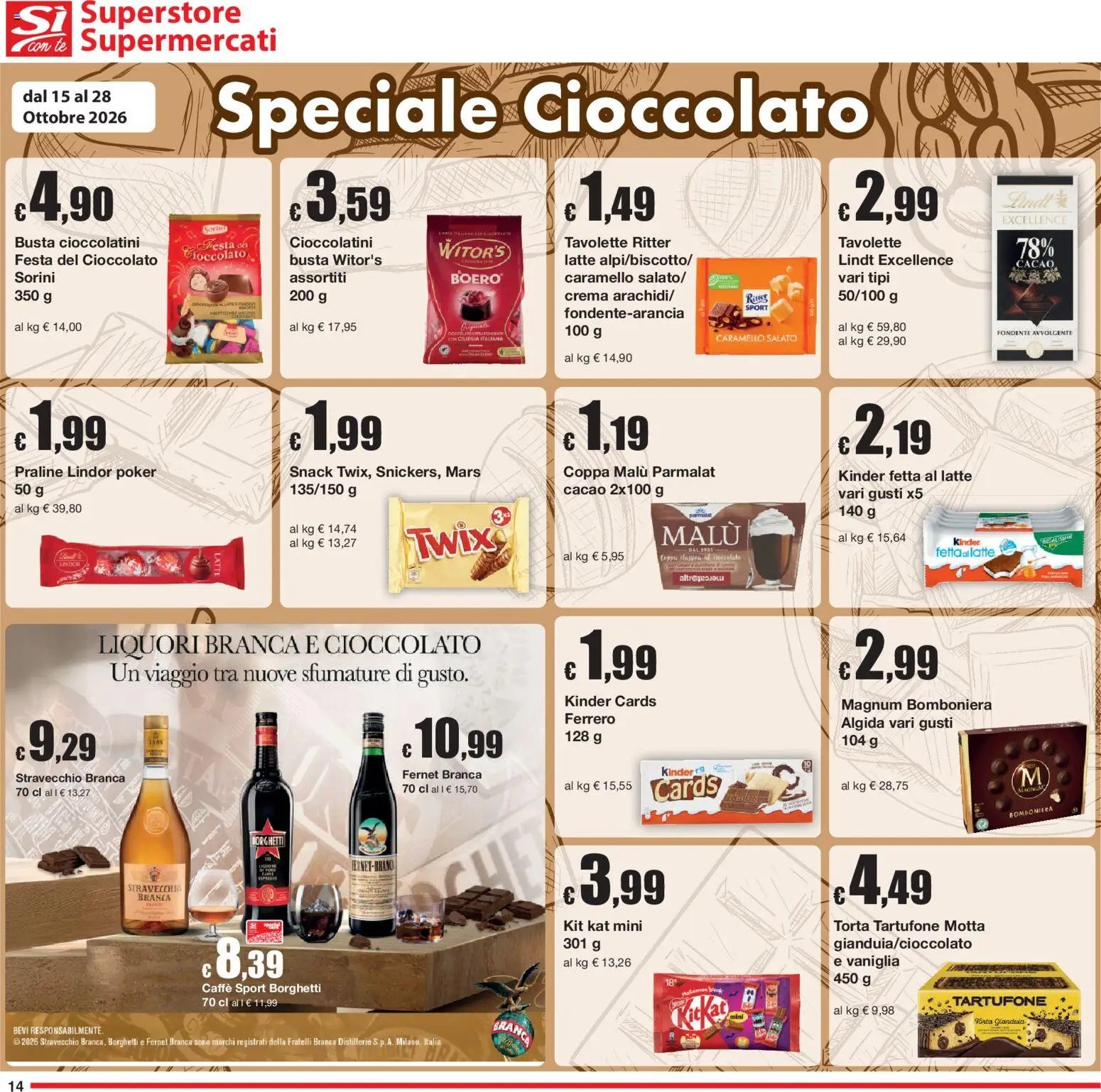 Sì con Te volantino Superstore, Supermercati