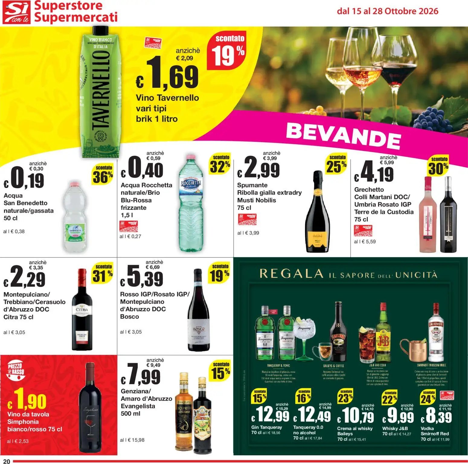 Sì con Te volantino Superstore, Supermercati