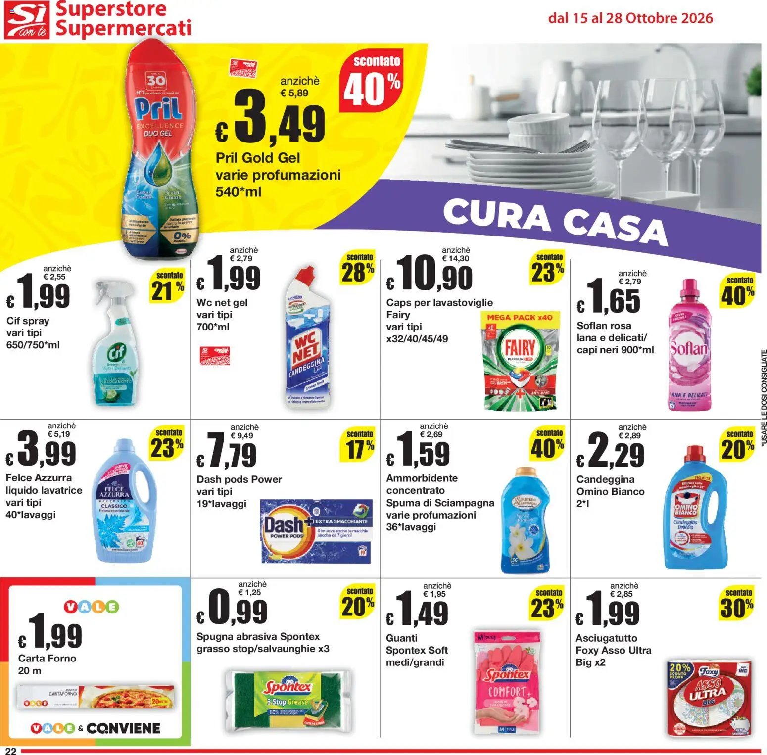 Sì con Te volantino Superstore, Supermercati