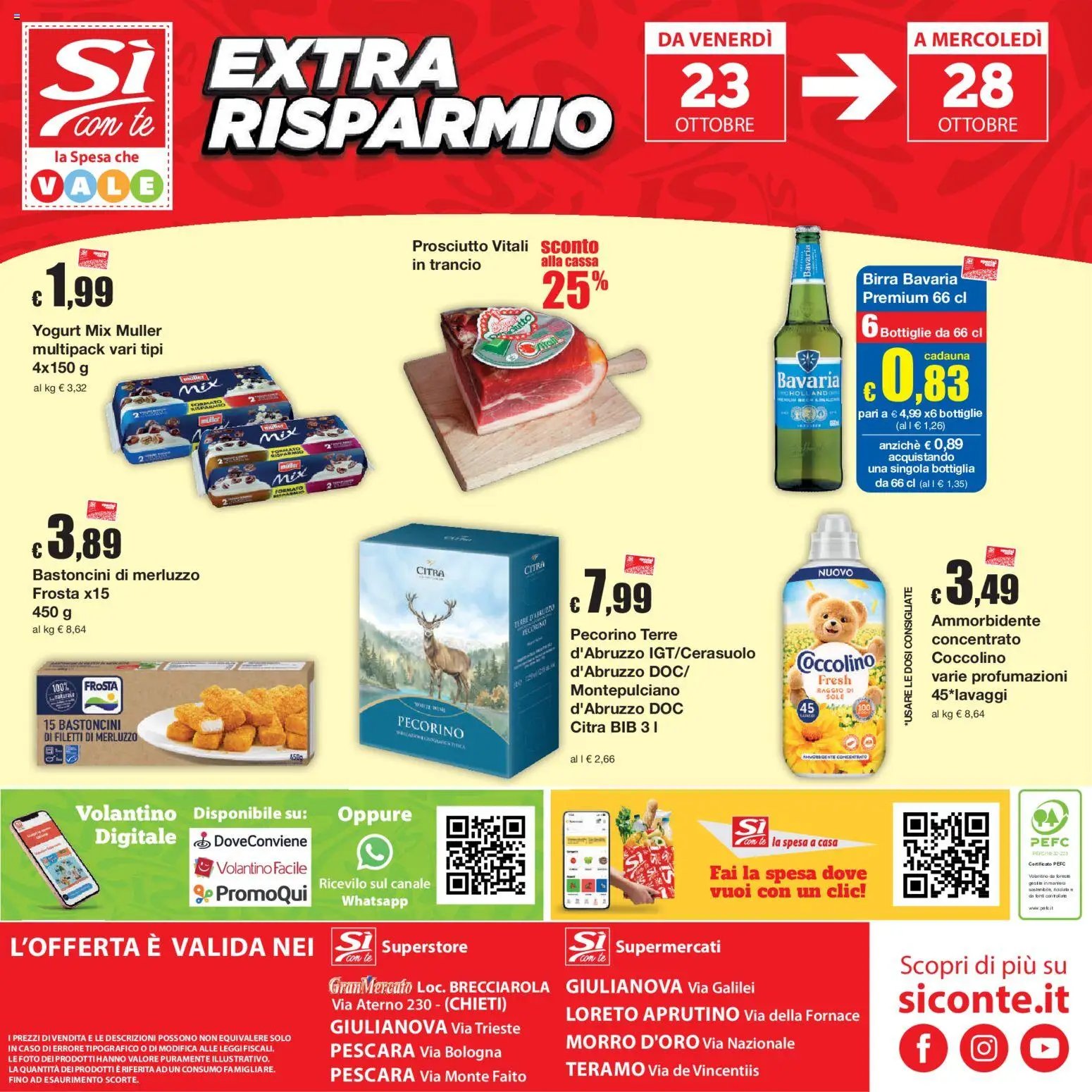 Sì con Te volantino Superstore, Supermercati