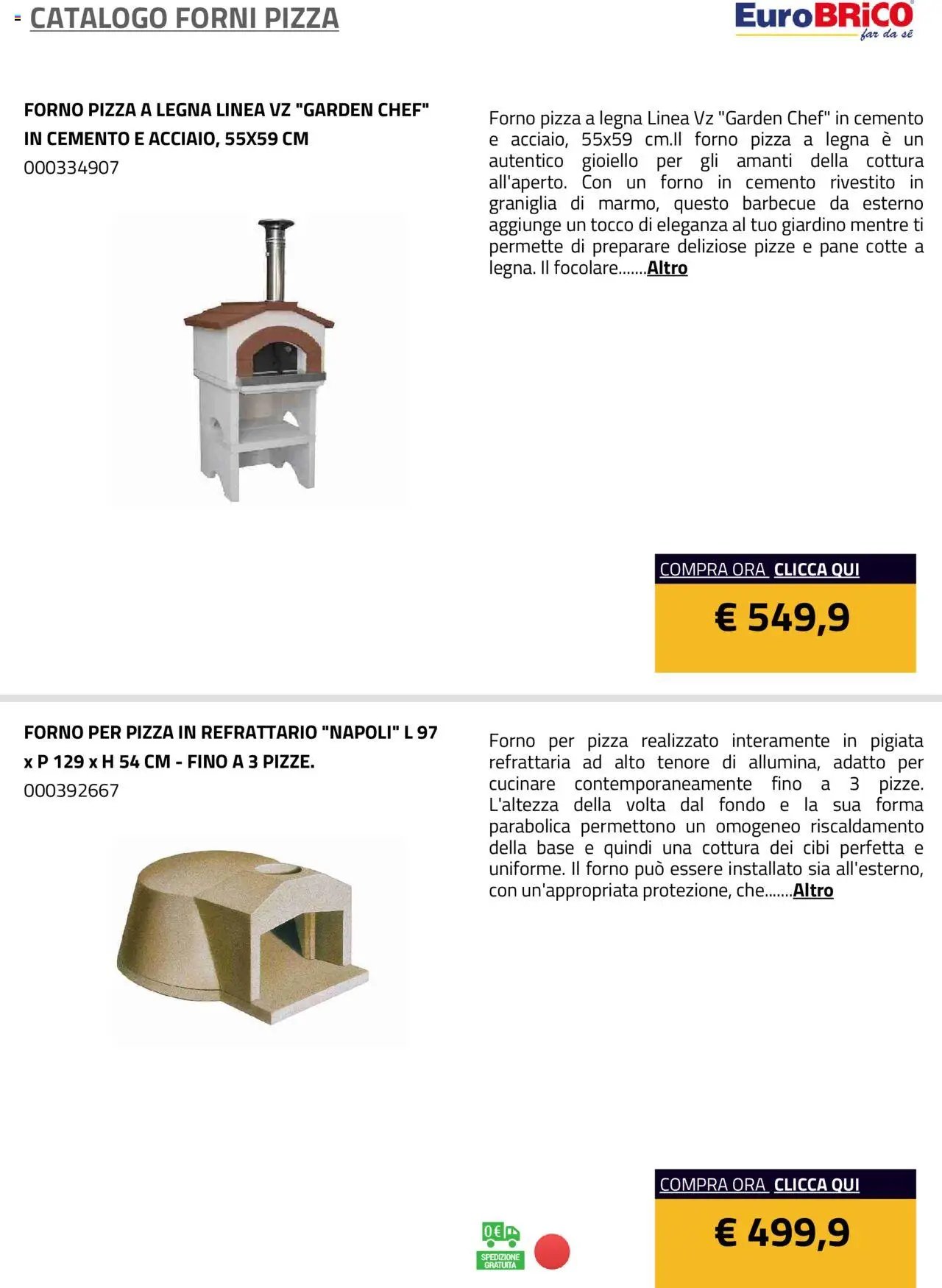 Eurobrico Forni Pizza catalogo