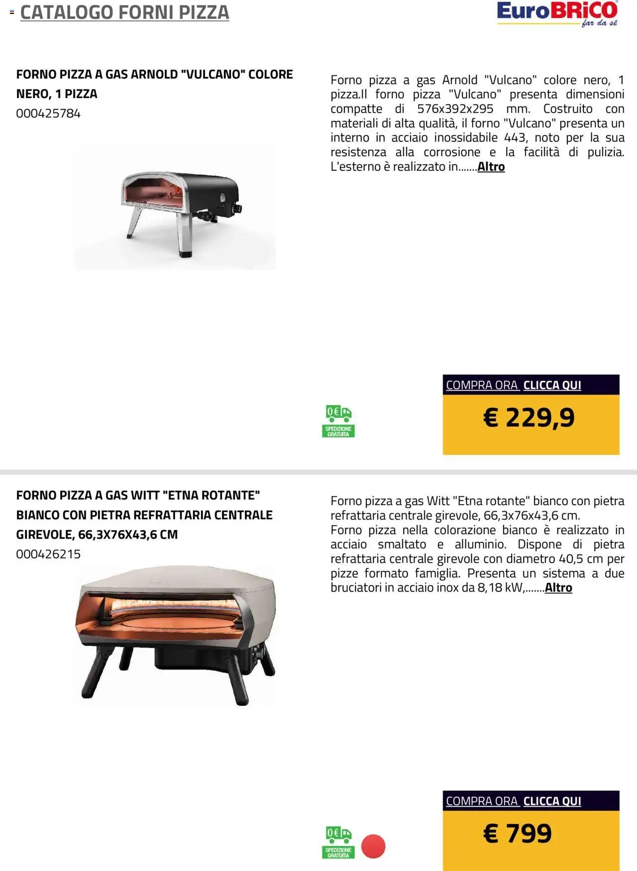 Eurobrico Forni Pizza catalogo