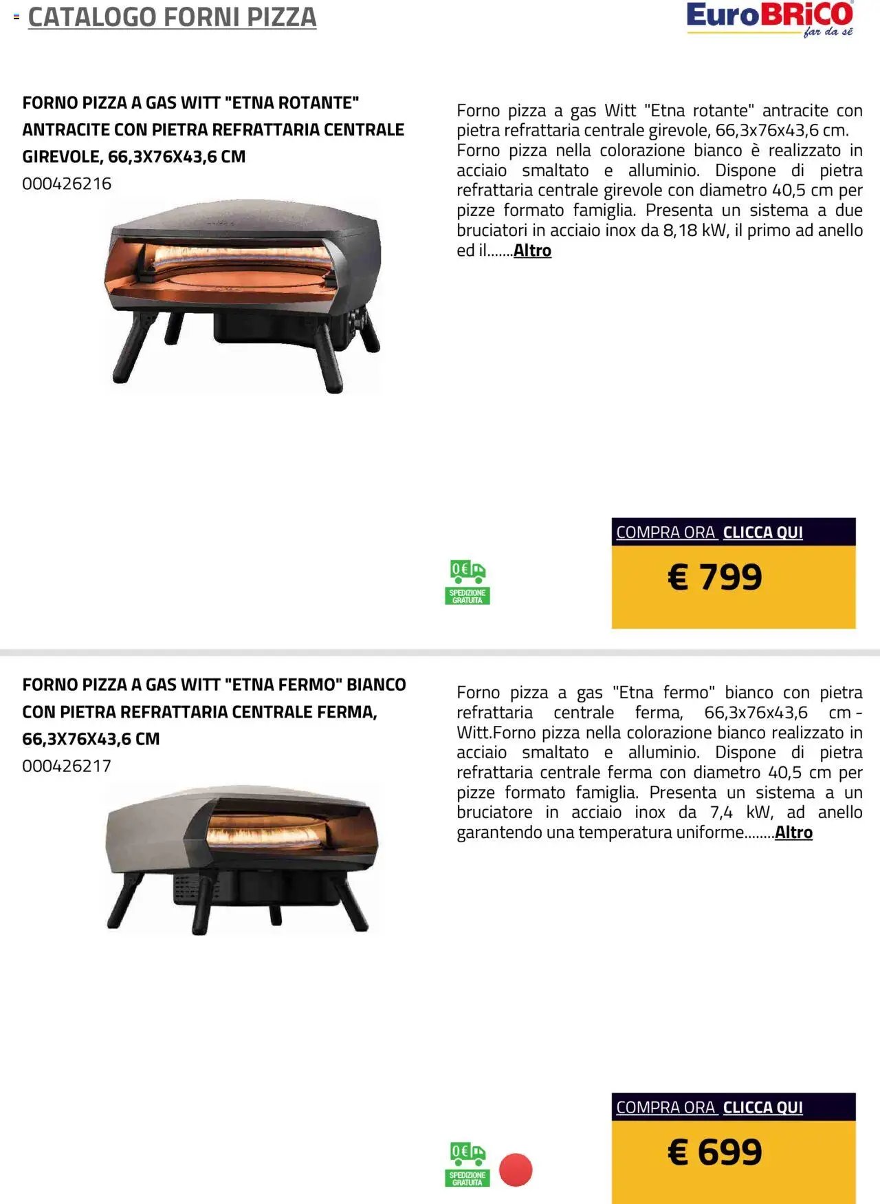 Eurobrico Forni Pizza catalogo