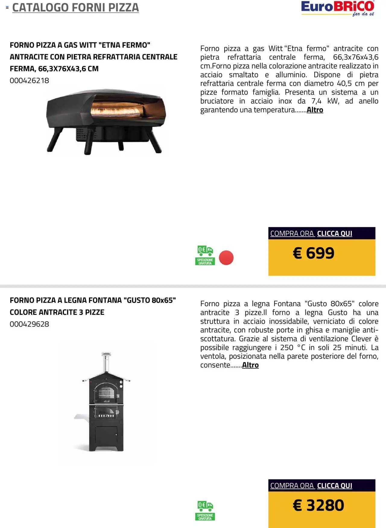 Eurobrico Forni Pizza catalogo