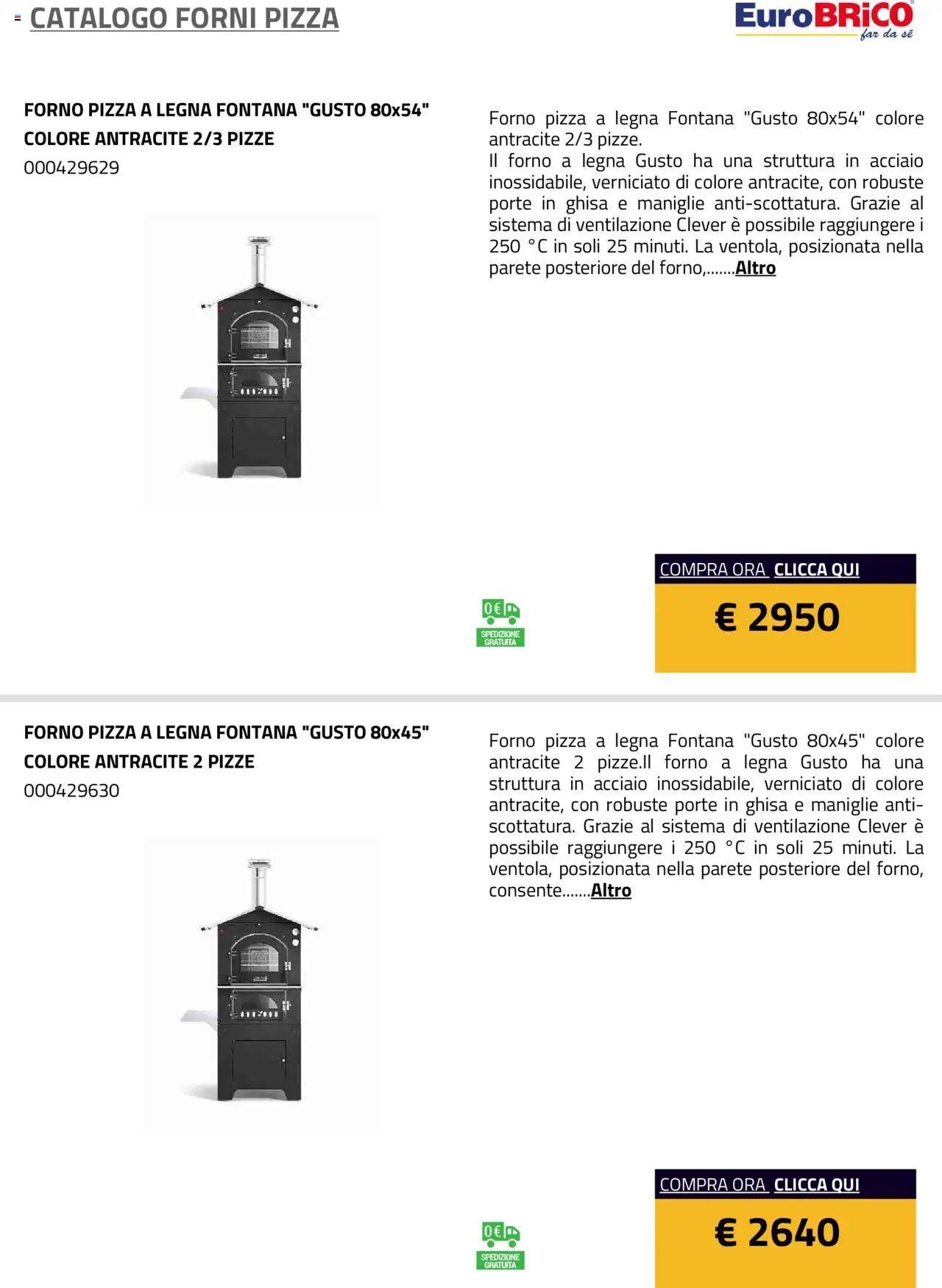 Eurobrico Forni Pizza catalogo