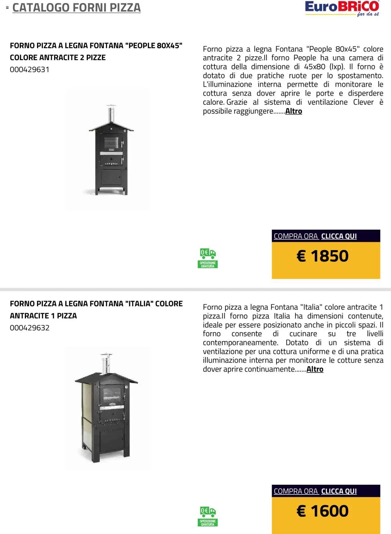 Eurobrico Forni Pizza catalogo