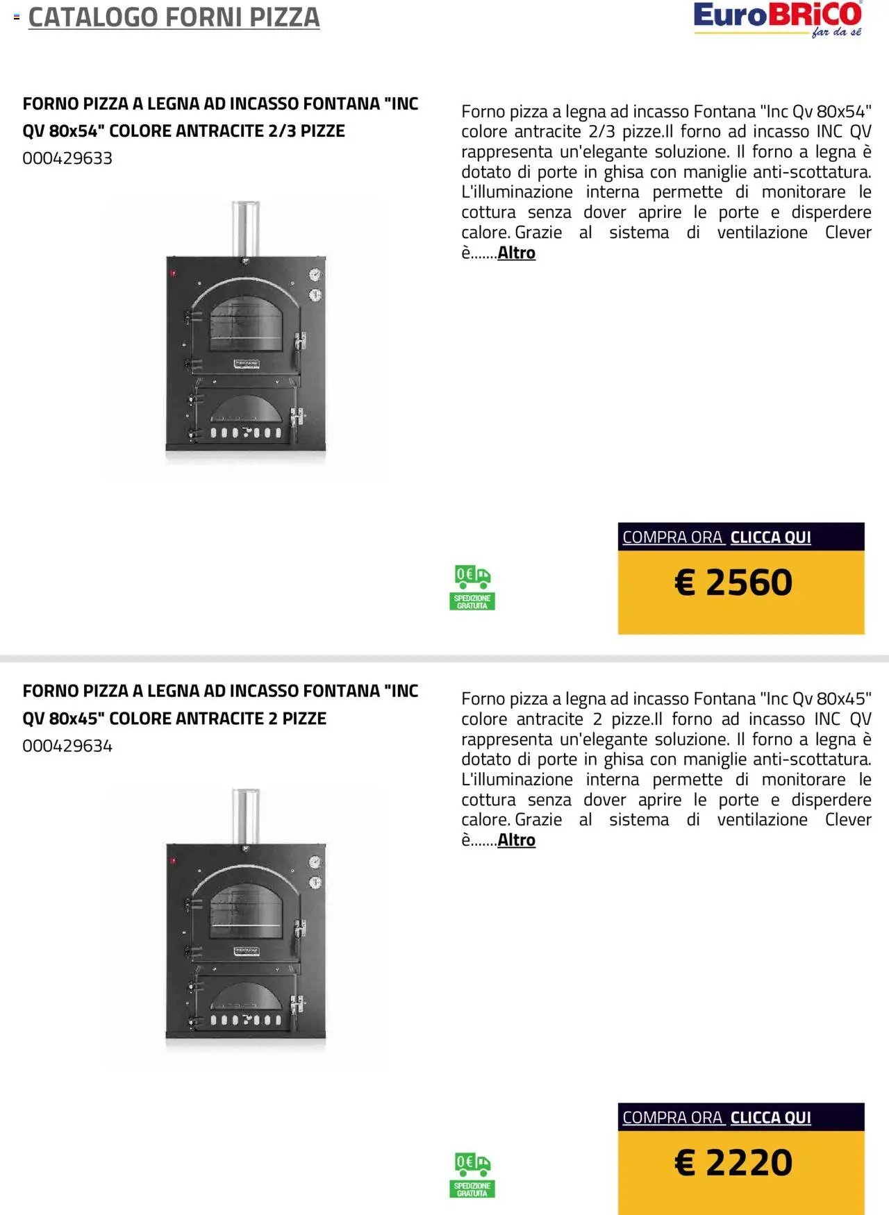 Eurobrico Forni Pizza catalogo