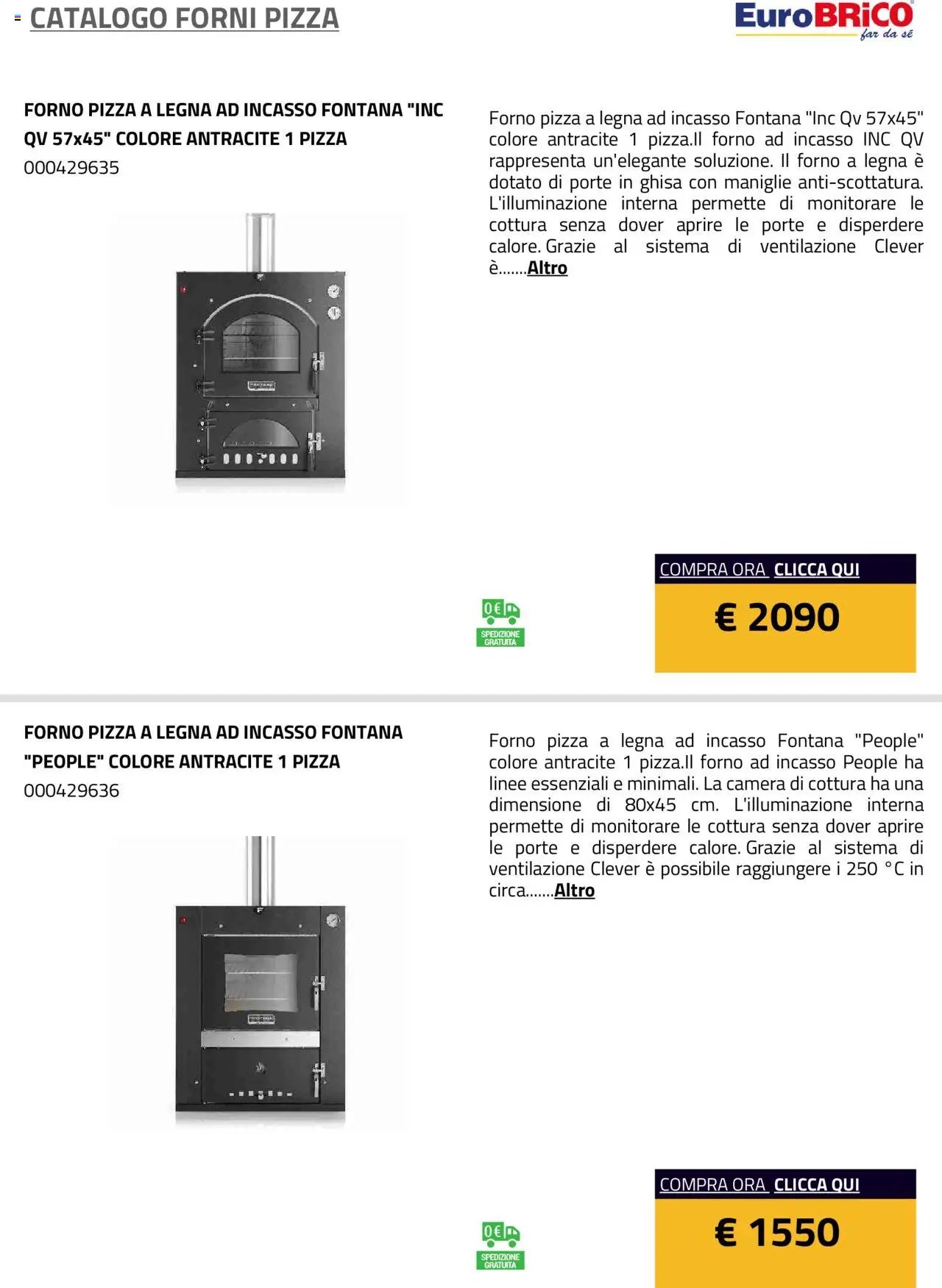 Eurobrico Forni Pizza catalogo