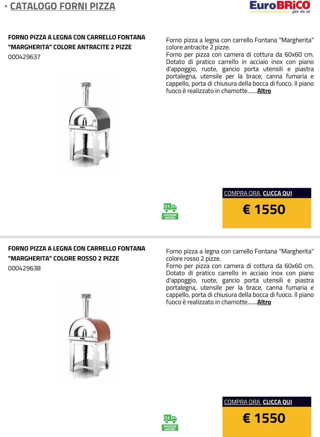 Eurobrico Forni Pizza catalogo