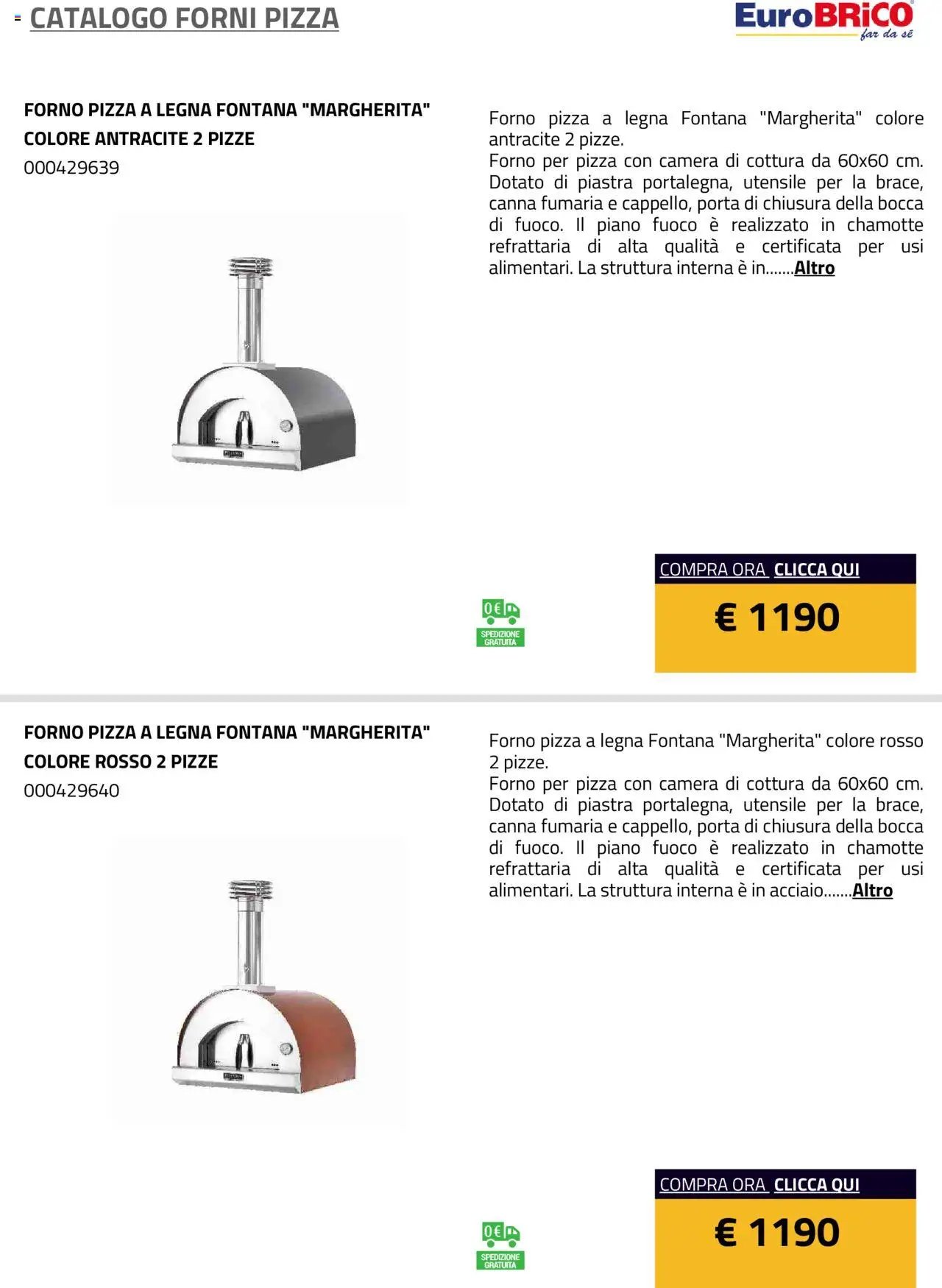 Eurobrico Forni Pizza catalogo