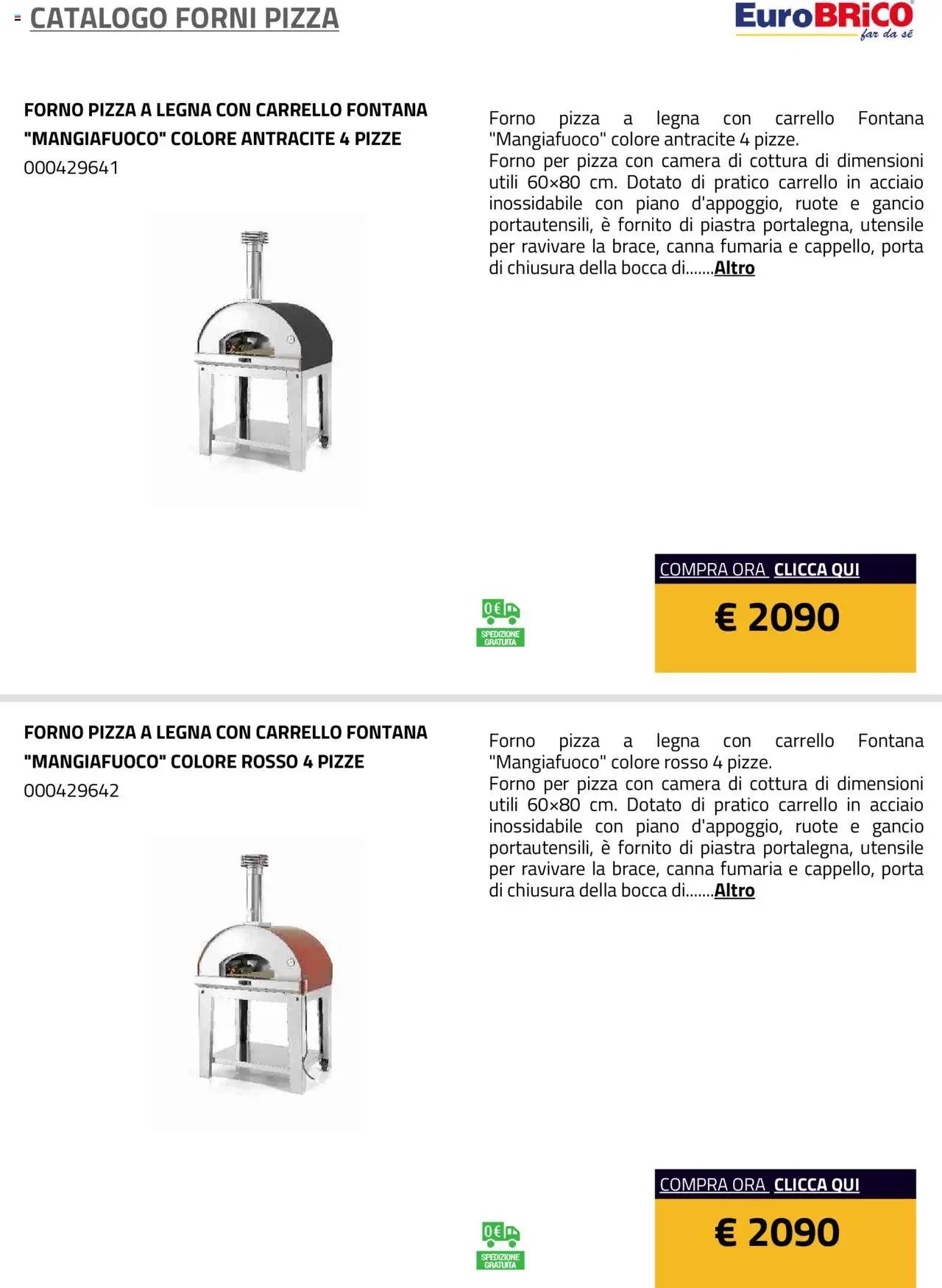 Eurobrico Forni Pizza catalogo