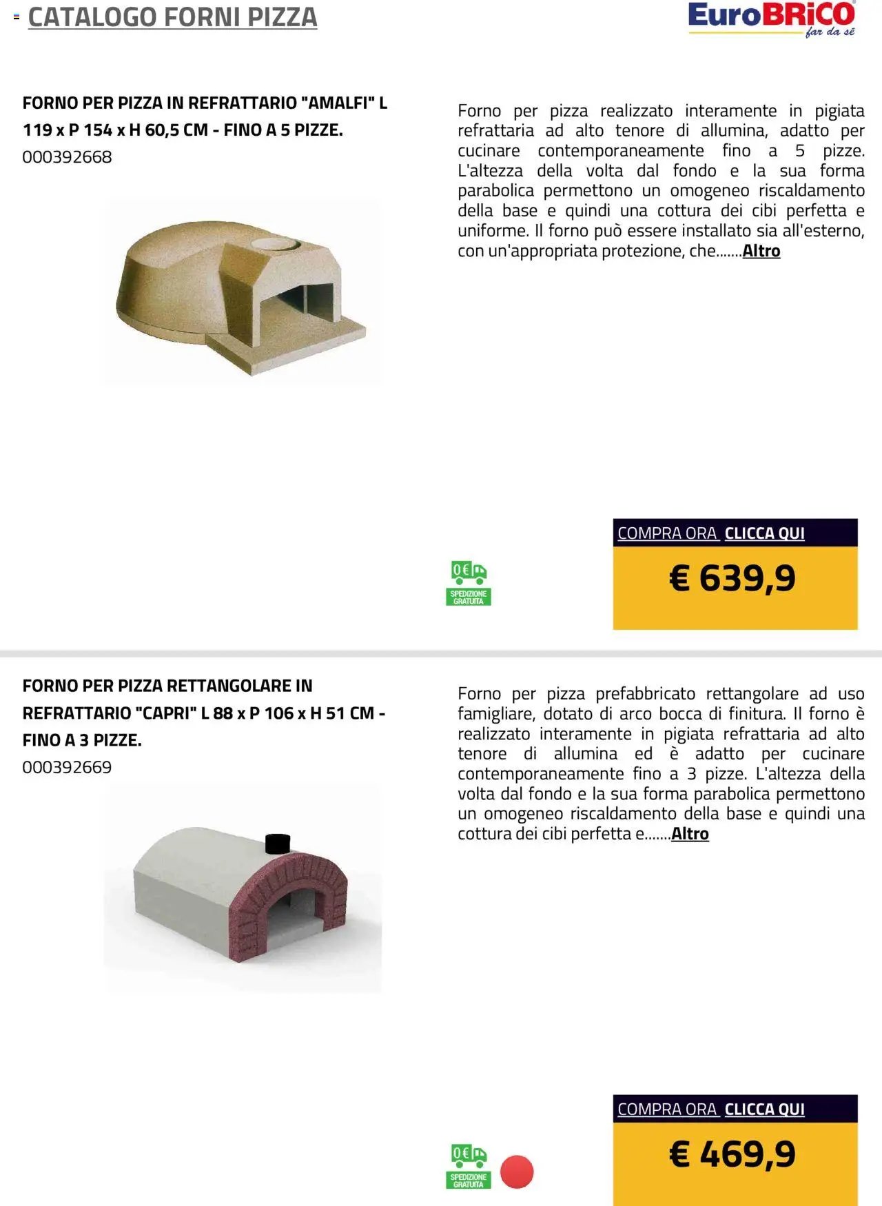 Eurobrico Forni Pizza catalogo