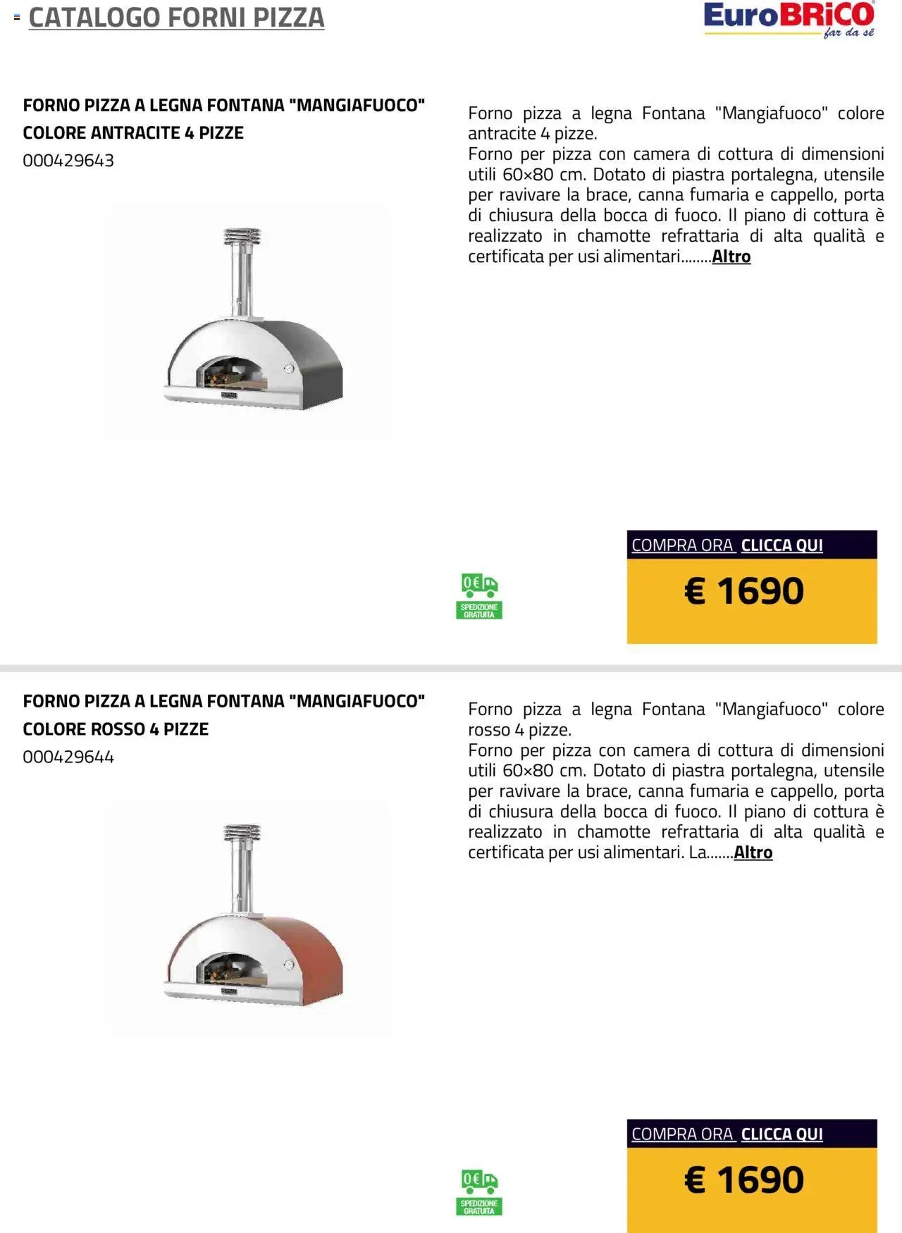 Eurobrico Forni Pizza catalogo