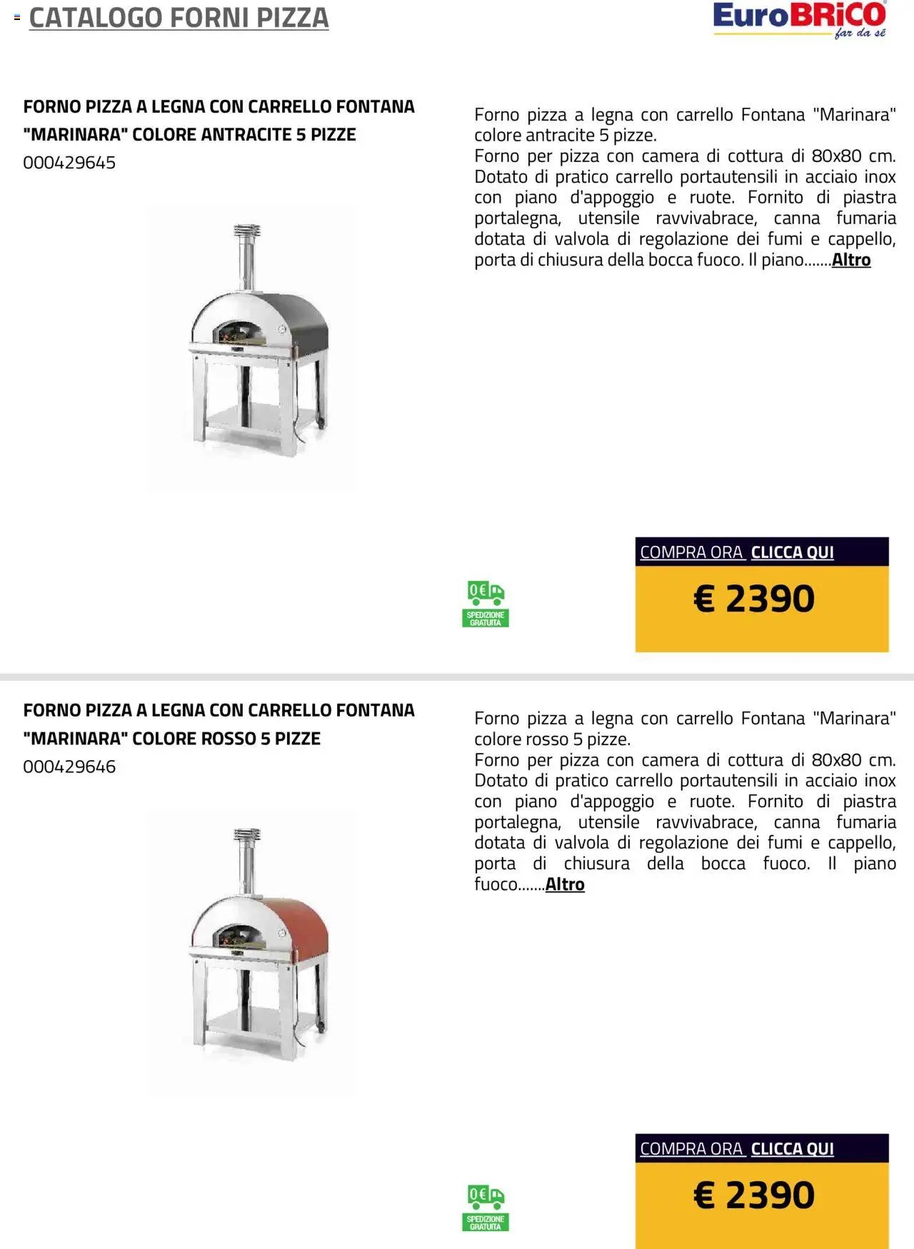 Eurobrico Forni Pizza catalogo