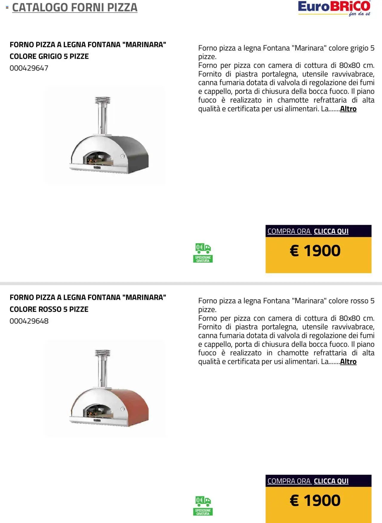 Eurobrico Forni Pizza catalogo