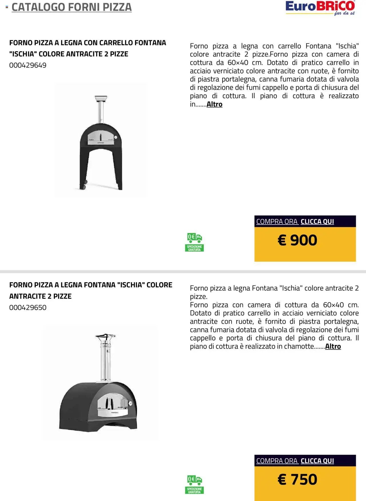Eurobrico Forni Pizza catalogo