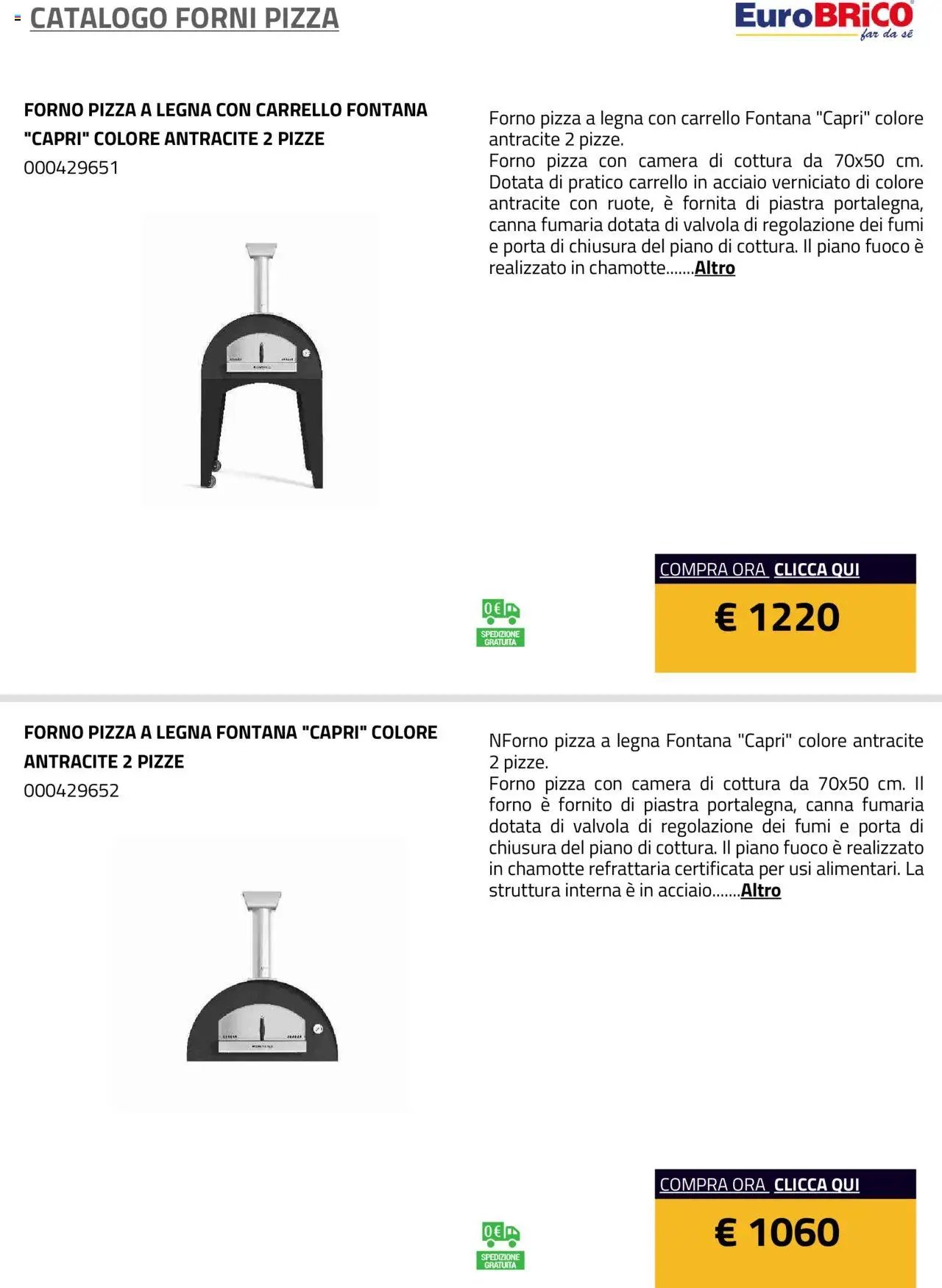 Eurobrico Forni Pizza catalogo